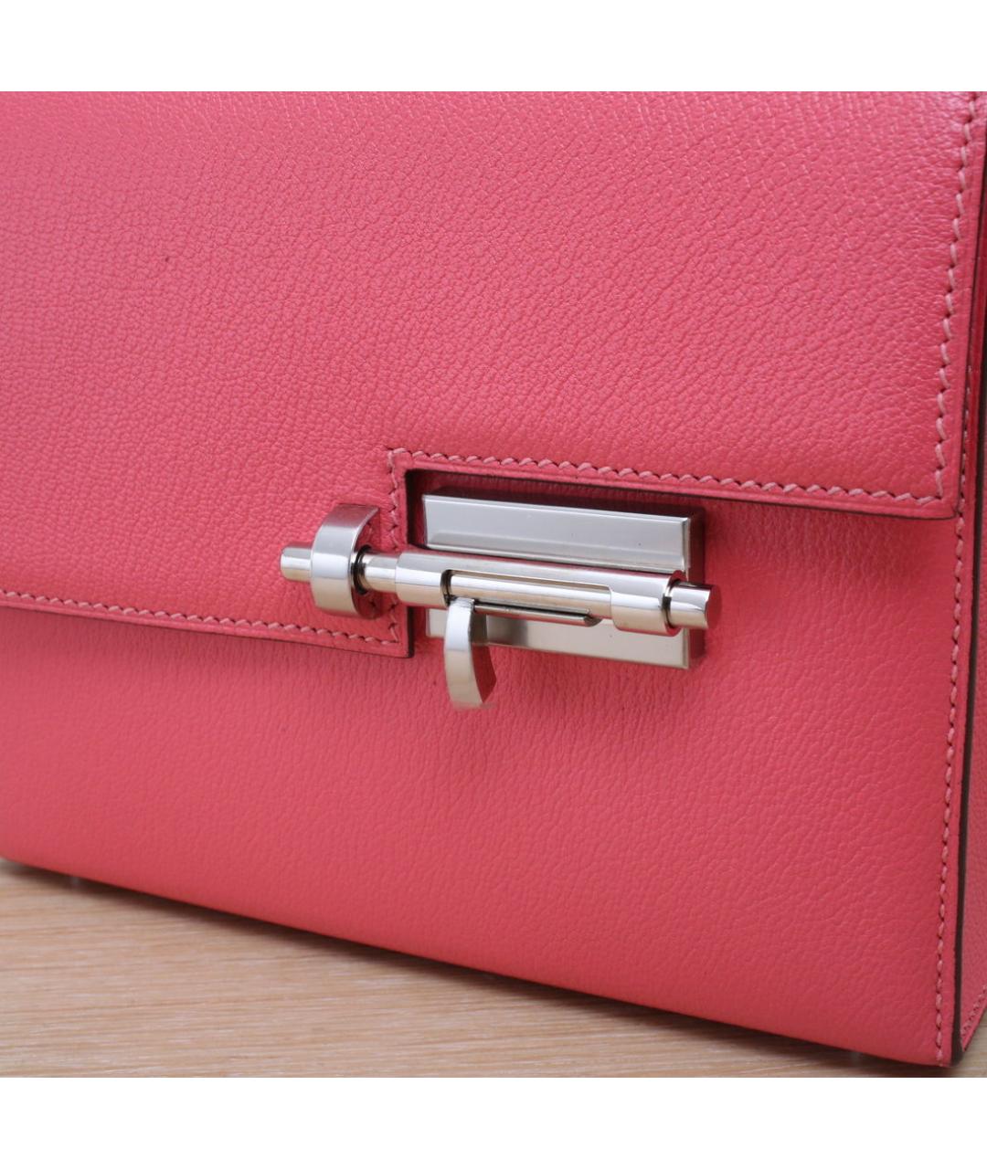 HERMES Розовая кожаная сумка через плечо, фото 8