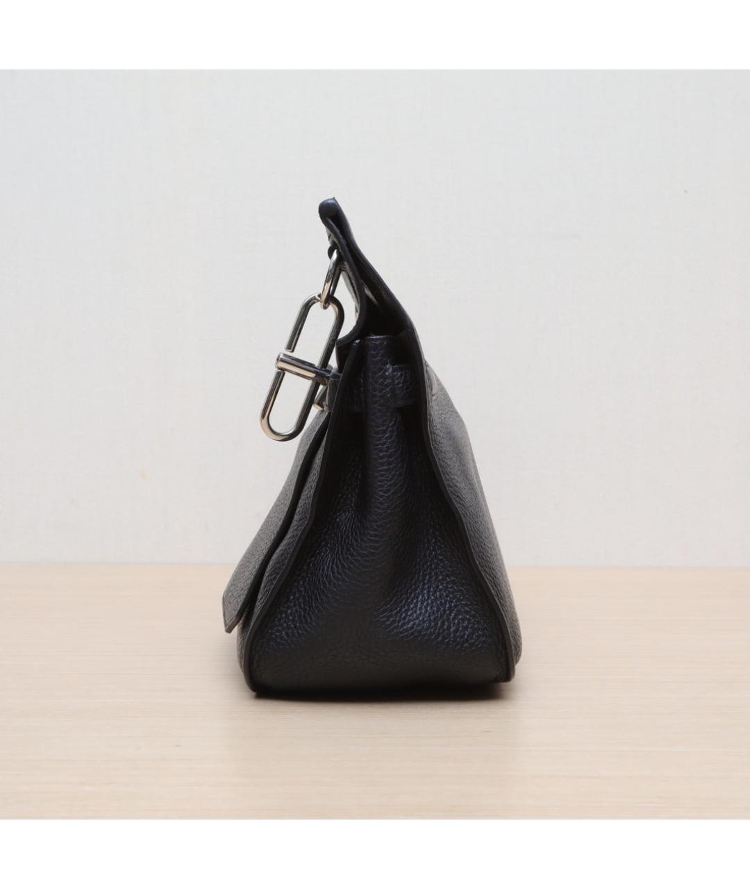 HERMES Черная кожаная сумка через плечо, фото 5