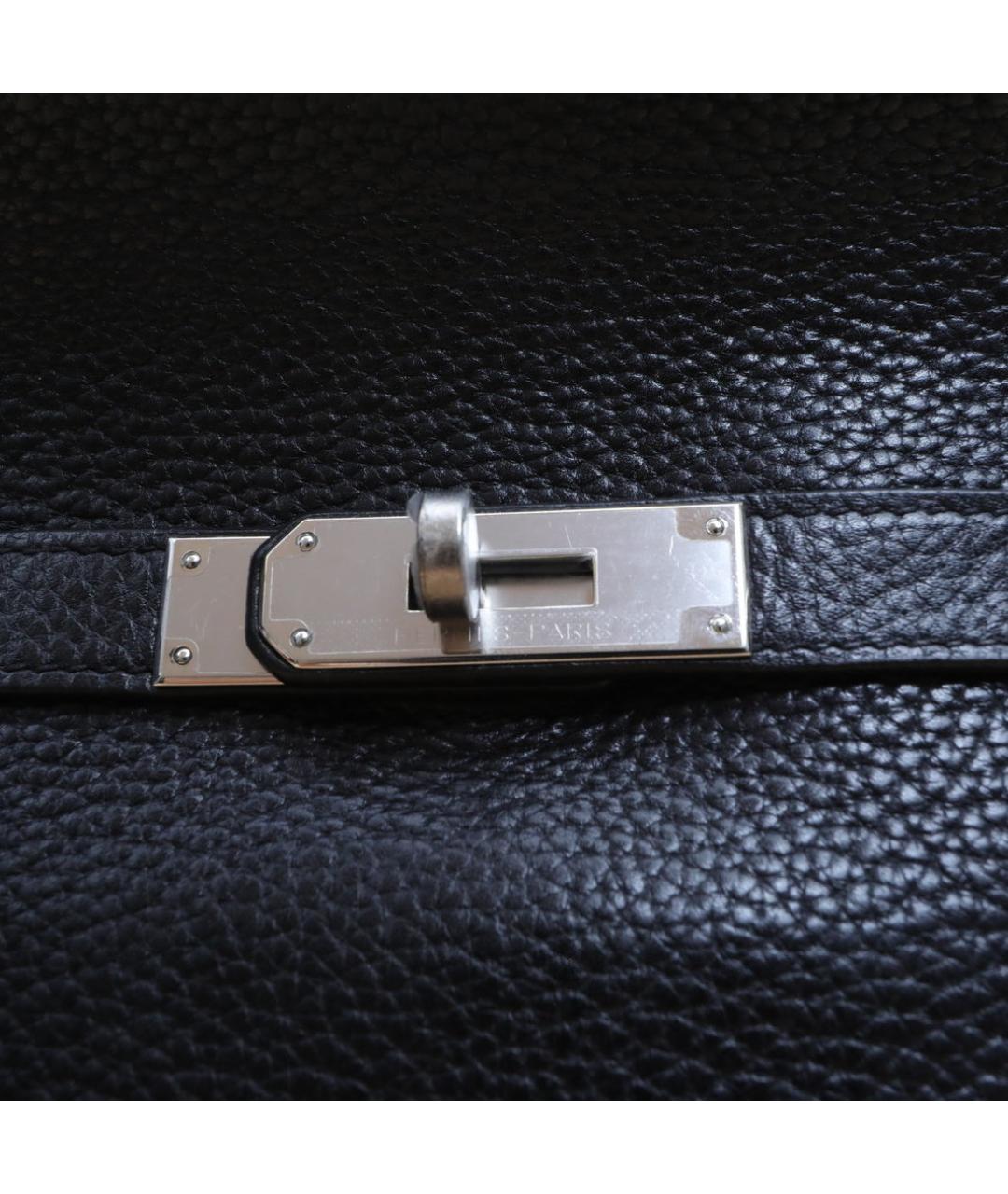 HERMES Черная кожаная сумка через плечо, фото 8