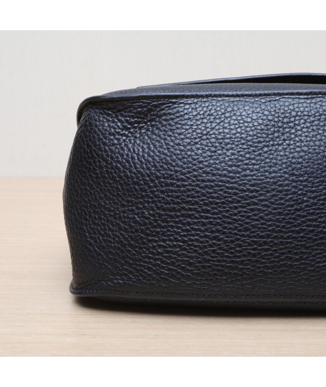 HERMES Черная кожаная сумка через плечо, фото 9