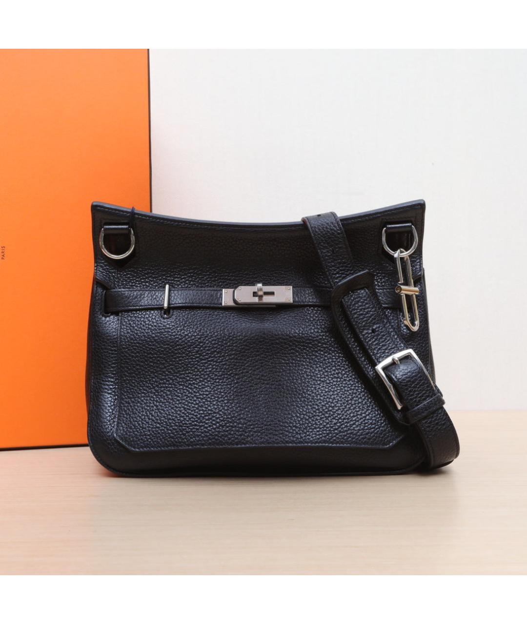 HERMES Черная кожаная сумка через плечо, фото 2