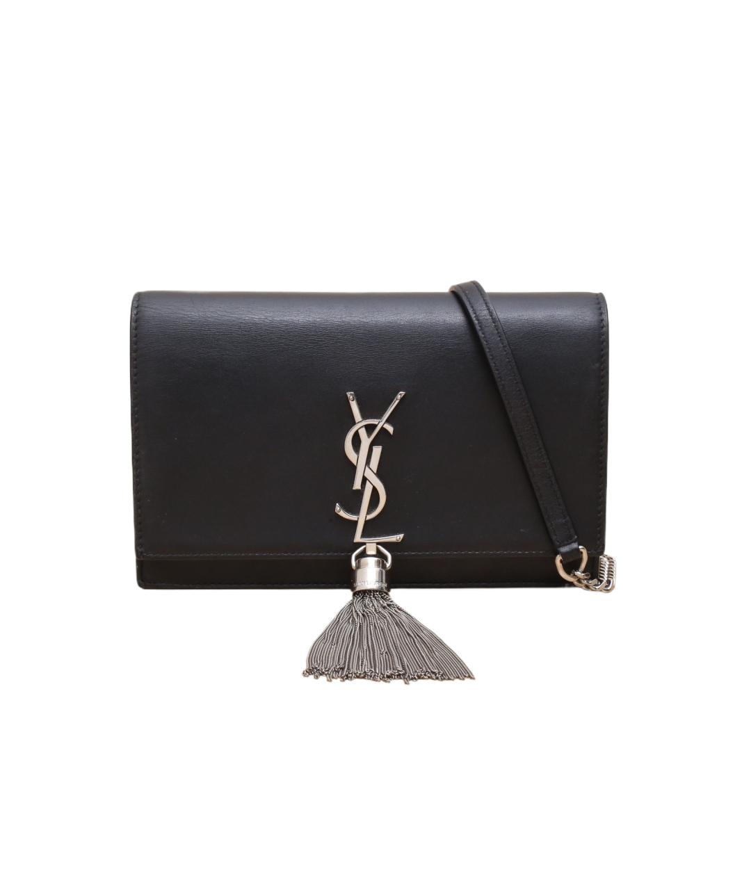 SAINT LAURENT Черная кожаная сумка через плечо, фото 1