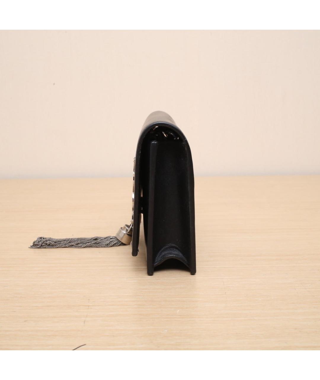SAINT LAURENT Черная кожаная сумка через плечо, фото 5