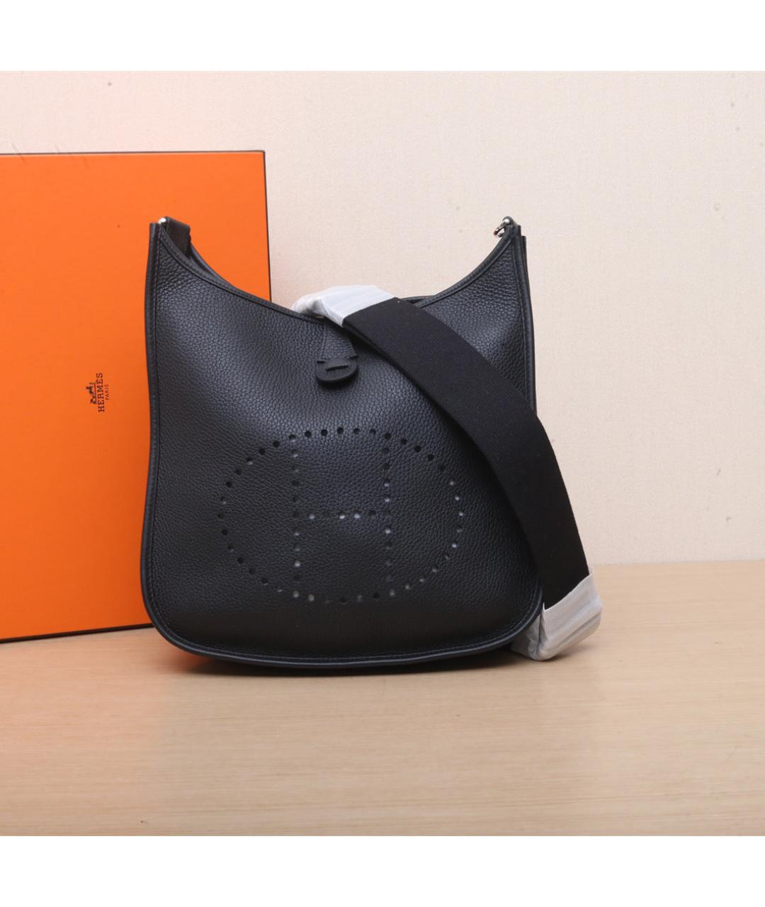 HERMES Черная кожаная сумка через плечо, фото 2