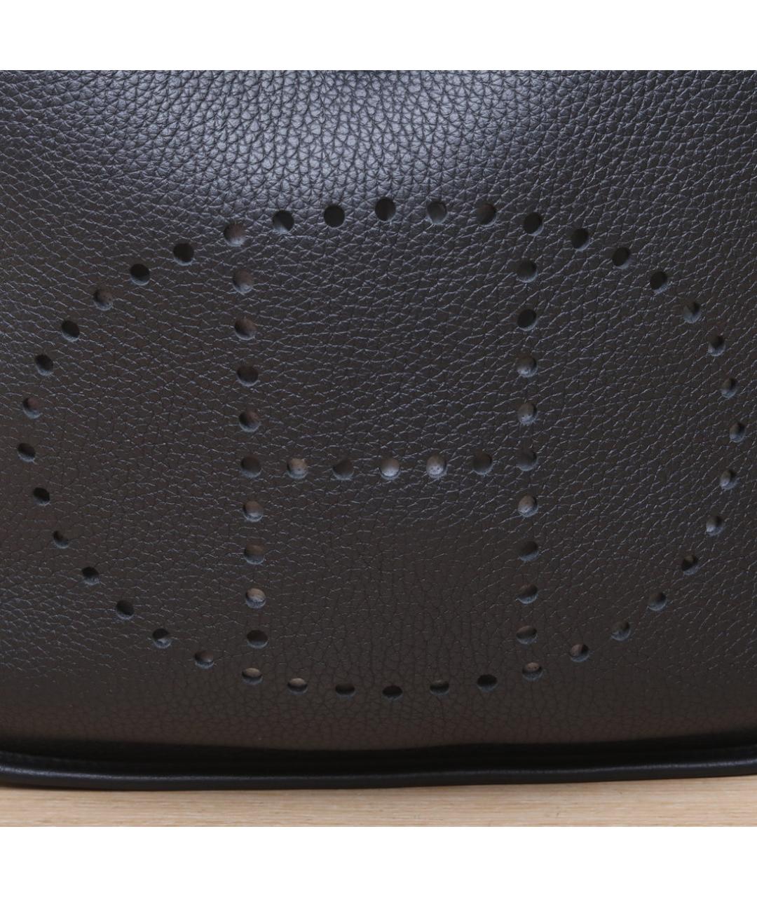 HERMES Черная кожаная сумка через плечо, фото 8