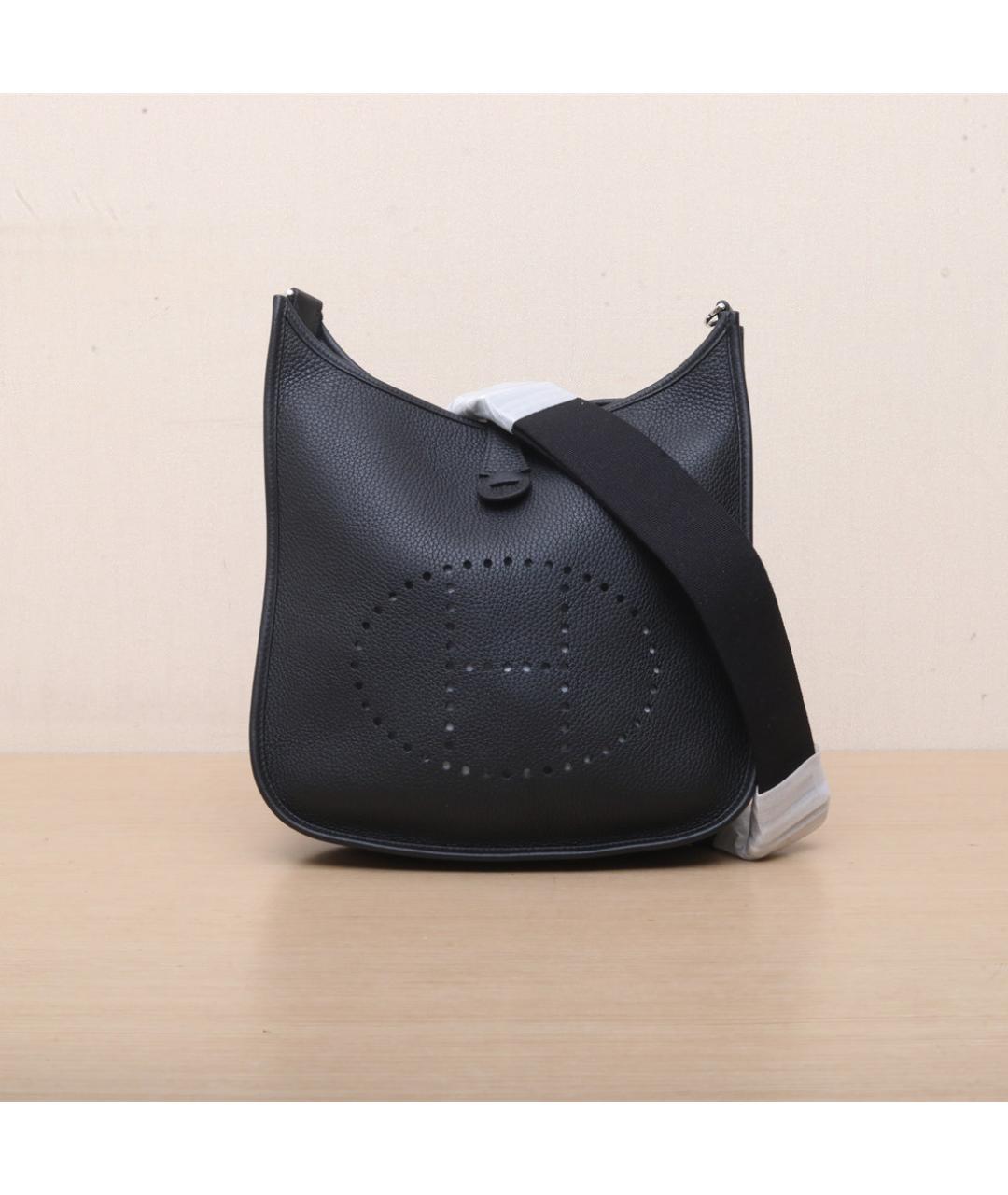 HERMES Черная кожаная сумка через плечо, фото 3