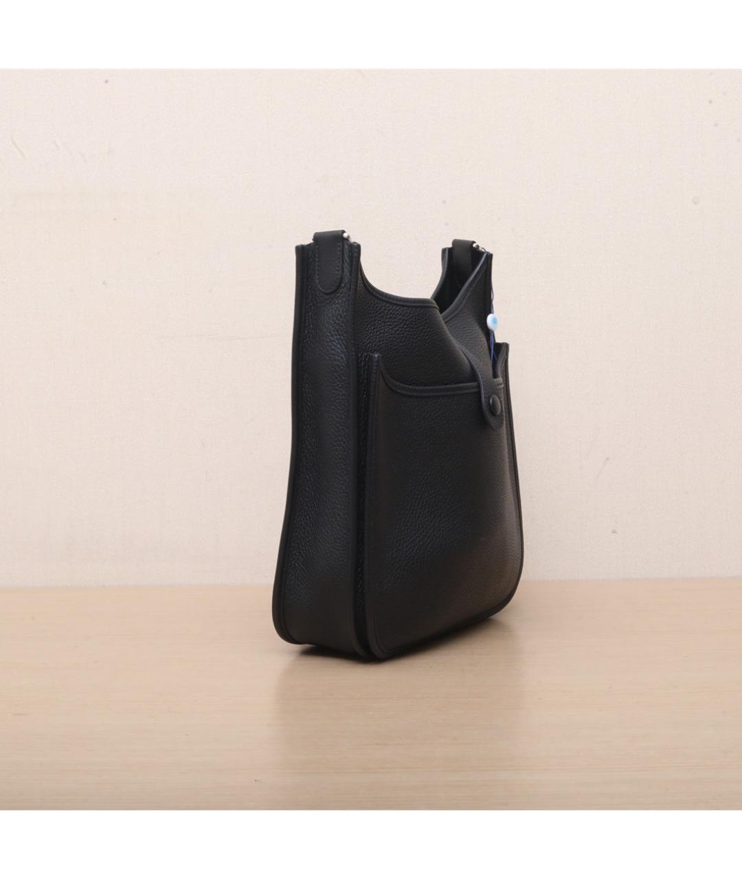 HERMES Черная кожаная сумка через плечо, фото 6