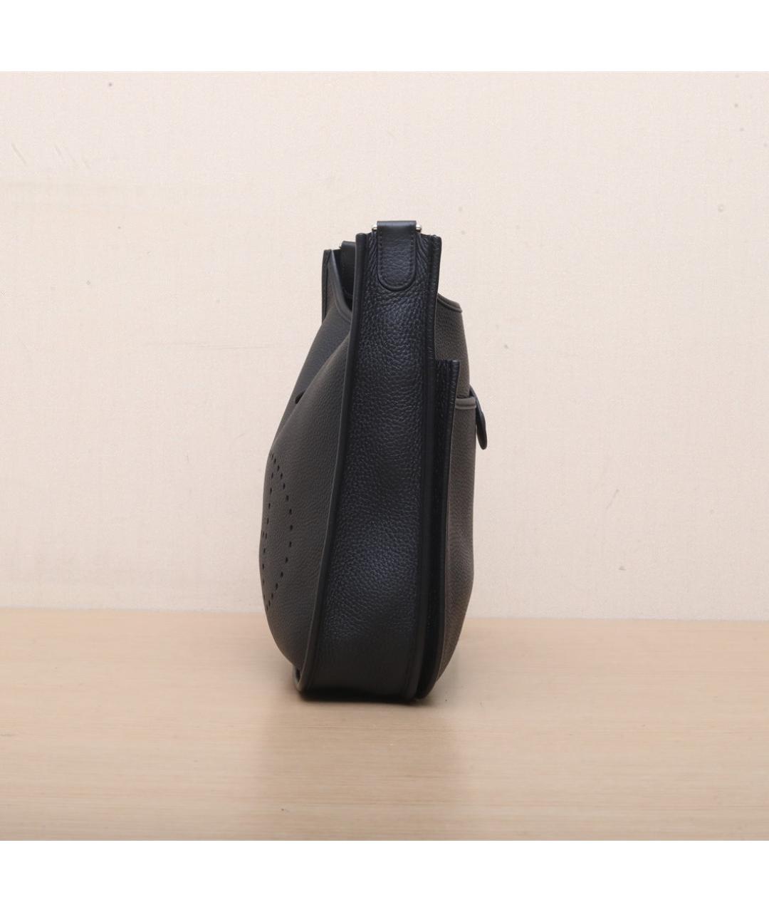 HERMES Черная кожаная сумка через плечо, фото 5