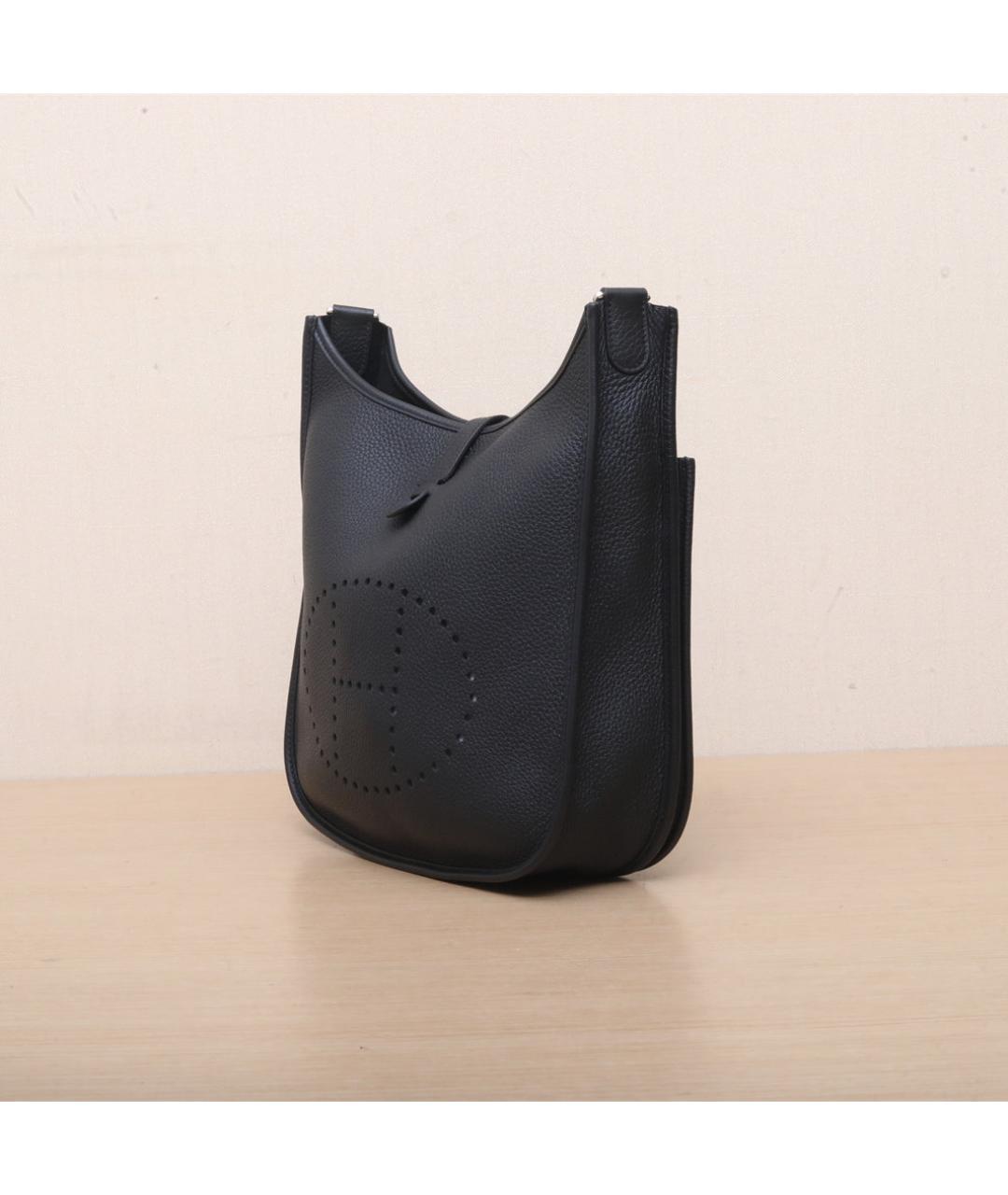 HERMES Черная кожаная сумка через плечо, фото 4