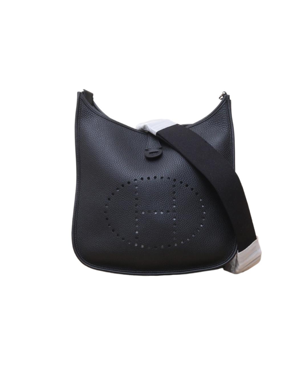 HERMES Черная кожаная сумка через плечо, фото 1