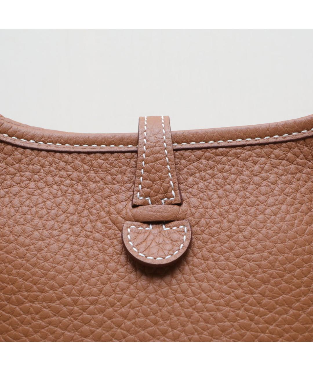 HERMES Коричневая кожаная сумка через плечо, фото 8