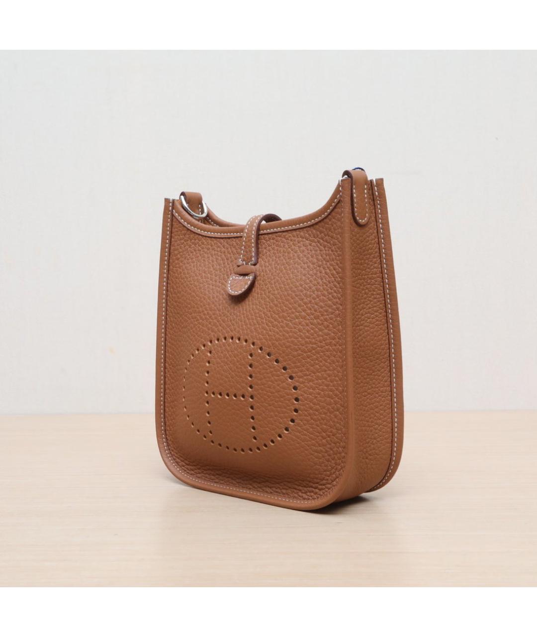 HERMES Коричневая кожаная сумка через плечо, фото 4