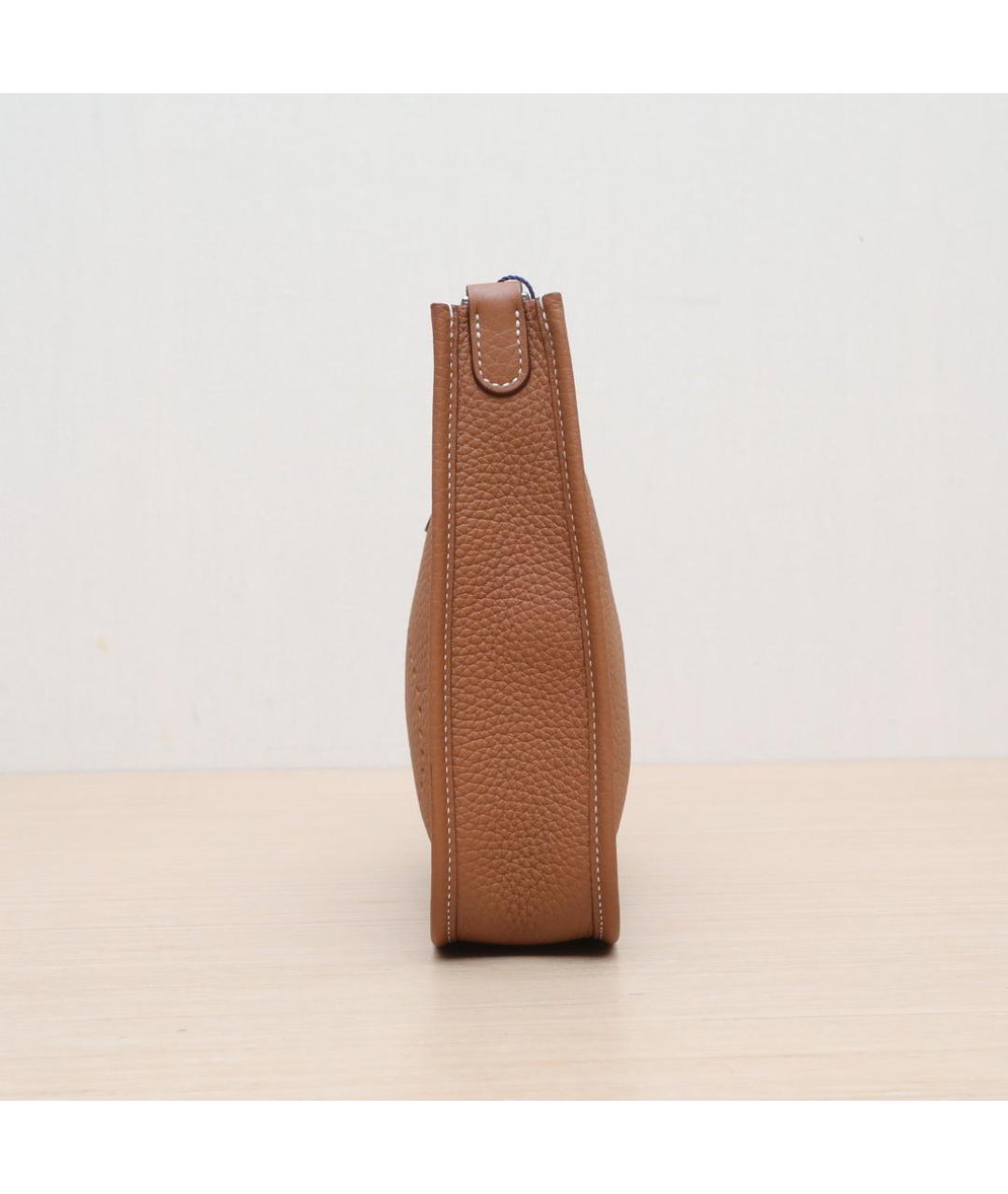 HERMES Коричневая кожаная сумка через плечо, фото 5