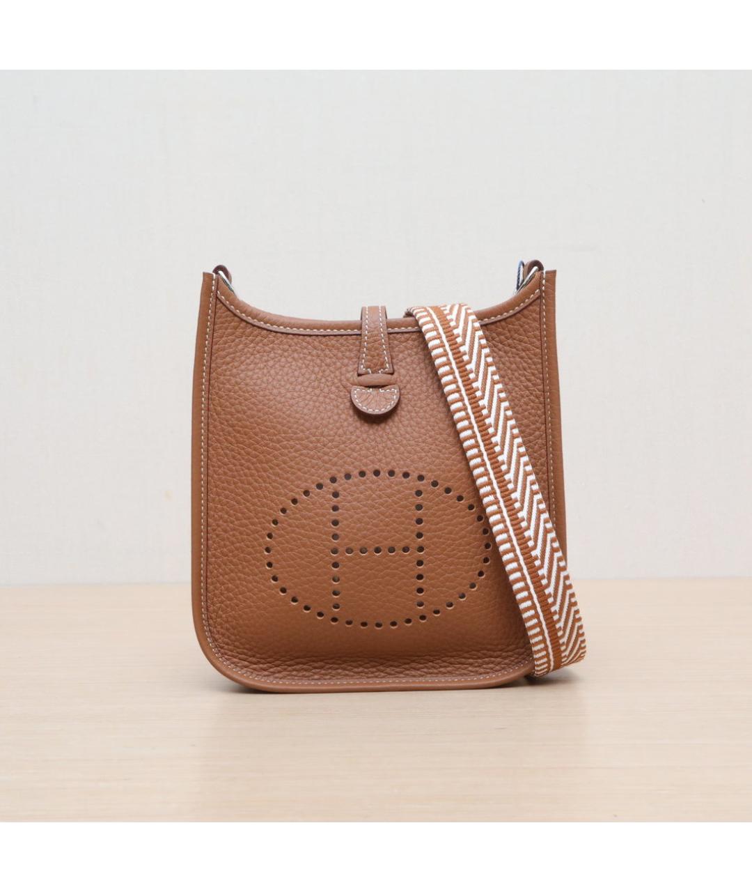 HERMES Коричневая кожаная сумка через плечо, фото 3