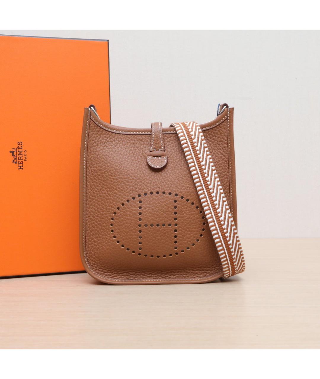 HERMES Коричневая кожаная сумка через плечо, фото 2