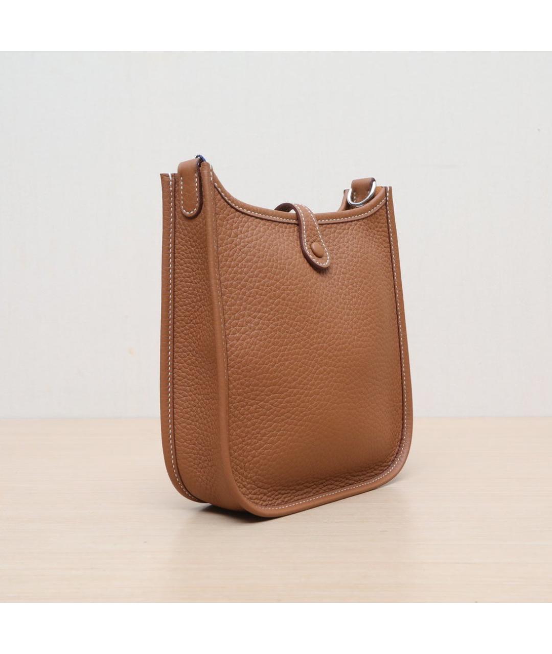 HERMES Коричневая кожаная сумка через плечо, фото 6