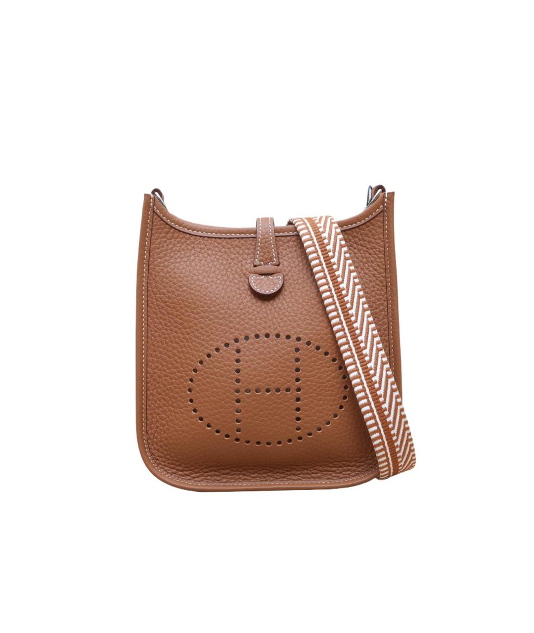 HERMES Коричневая кожаная сумка через плечо, фото 1