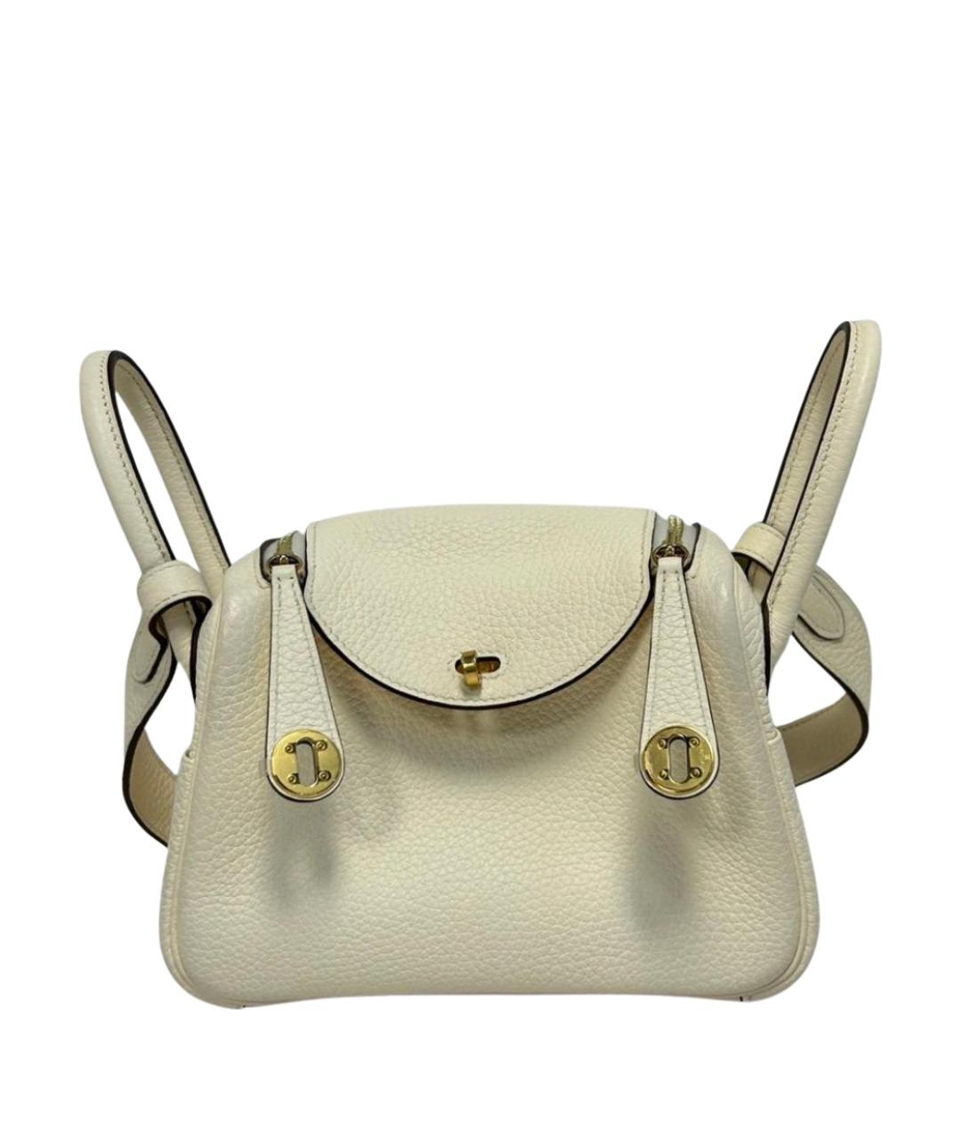 HERMES Бежевая кожаная сумка через плечо, фото 1