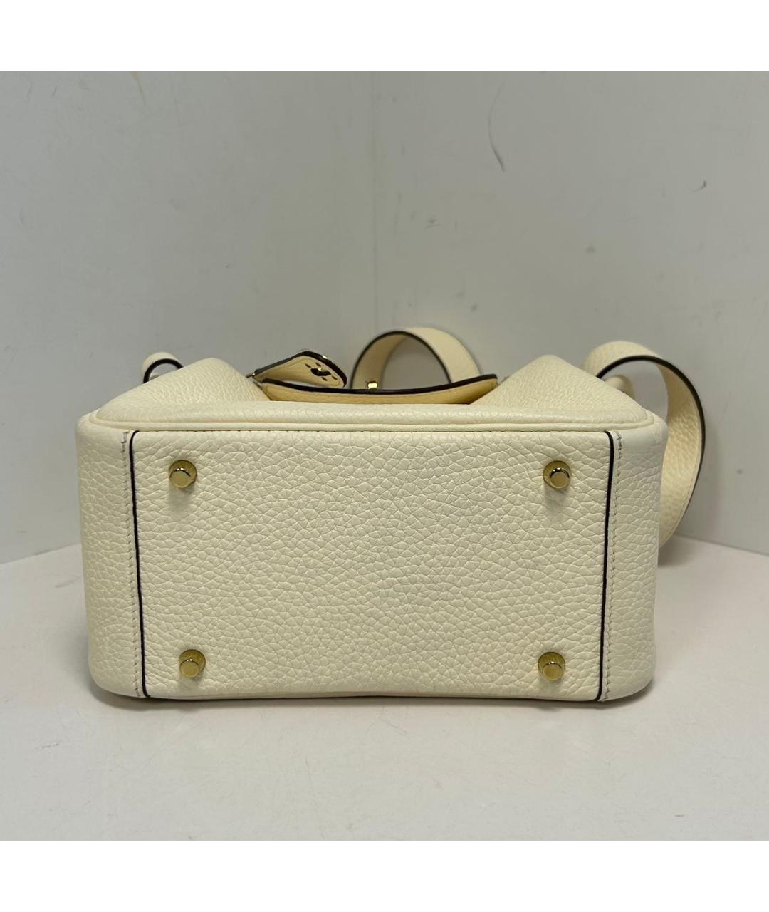 HERMES Бежевая кожаная сумка через плечо, фото 3