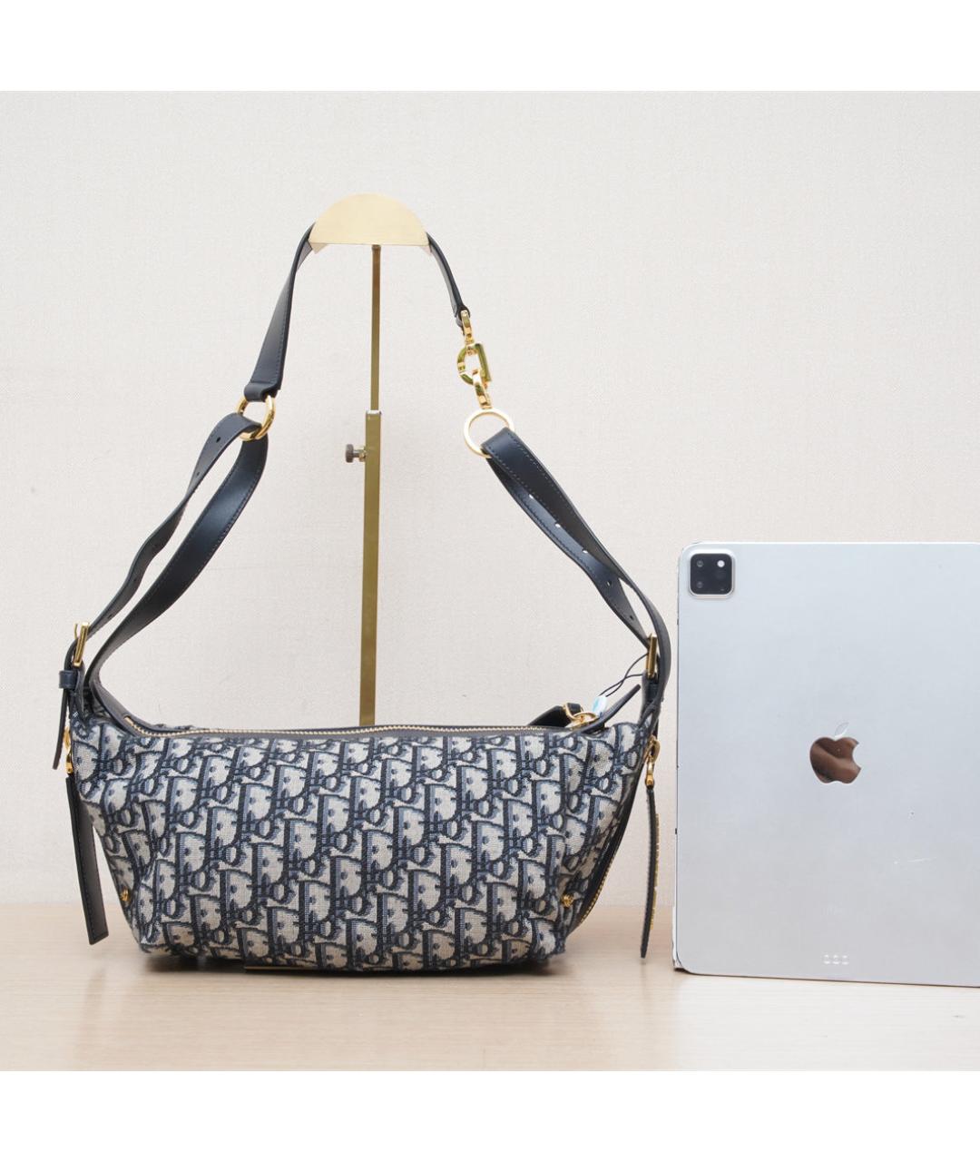 CHRISTIAN DIOR Темно-синяя сумка через плечо, фото 7