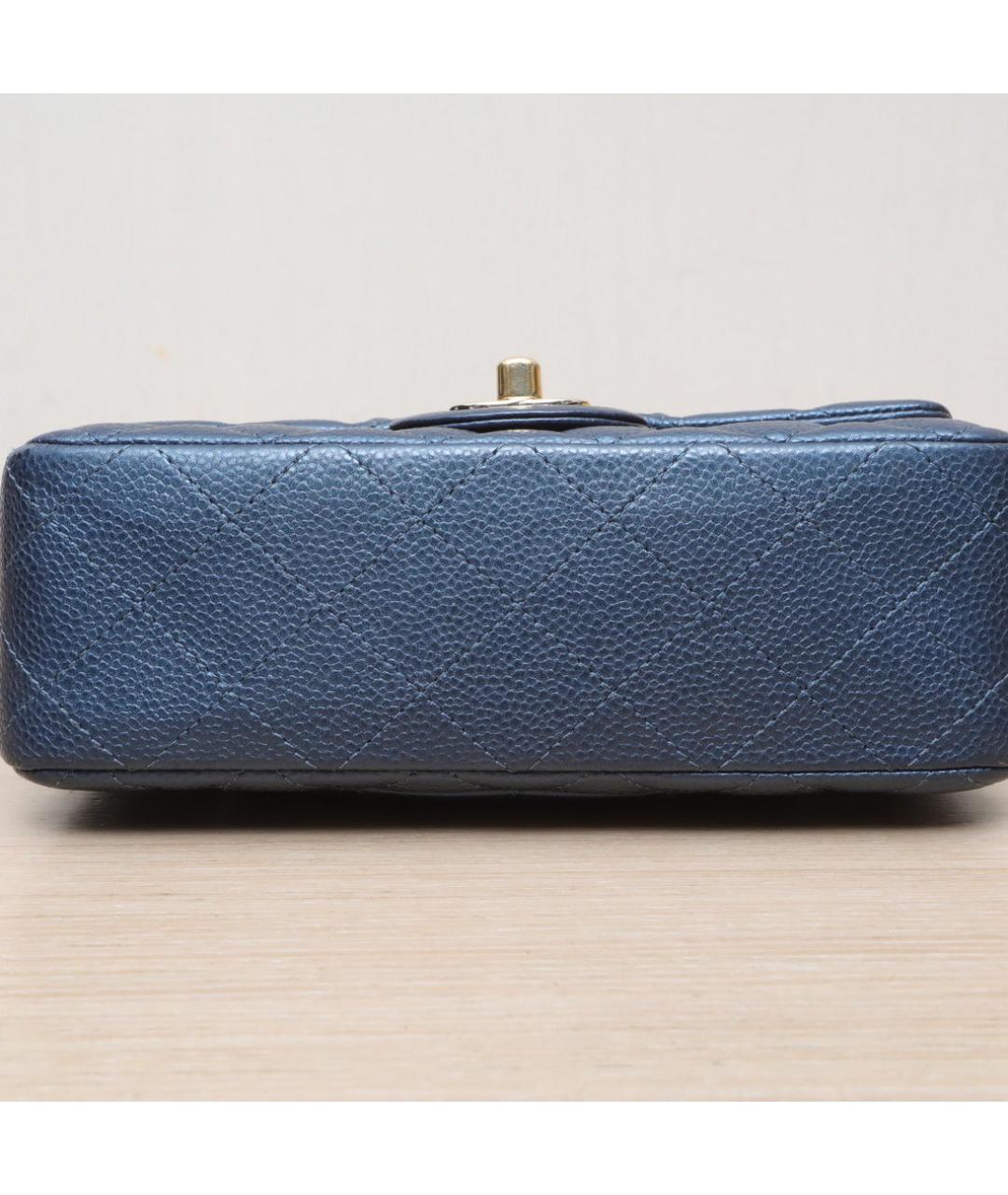 CHANEL Синяя кожаная сумка через плечо, фото 9