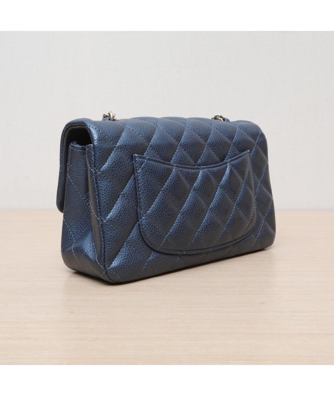CHANEL Синяя кожаная сумка через плечо, фото 6