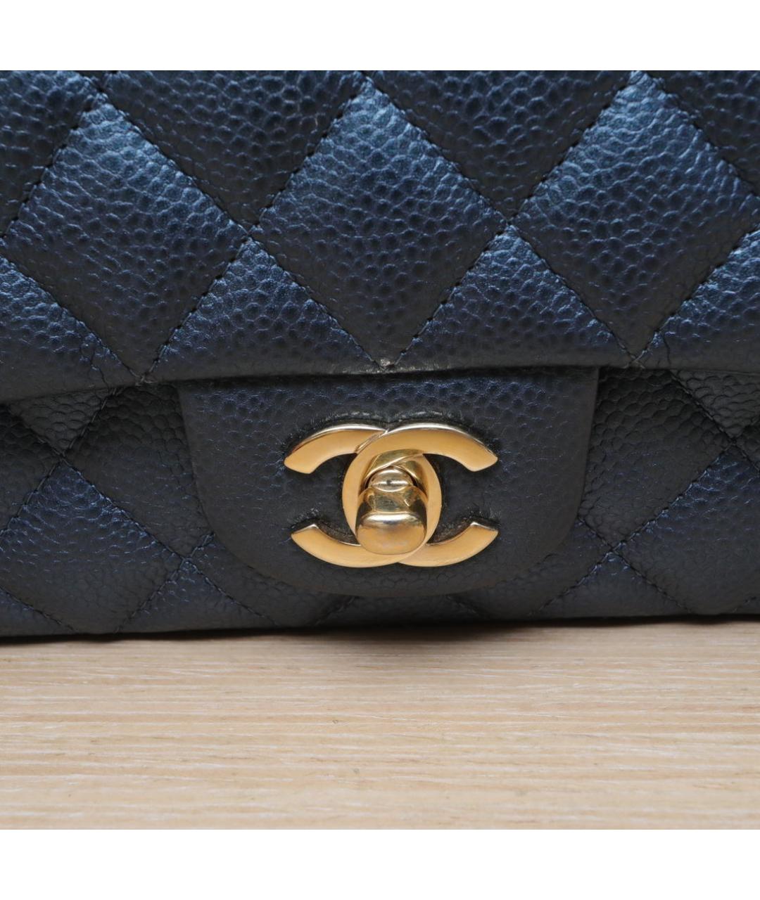 CHANEL Синяя кожаная сумка через плечо, фото 8