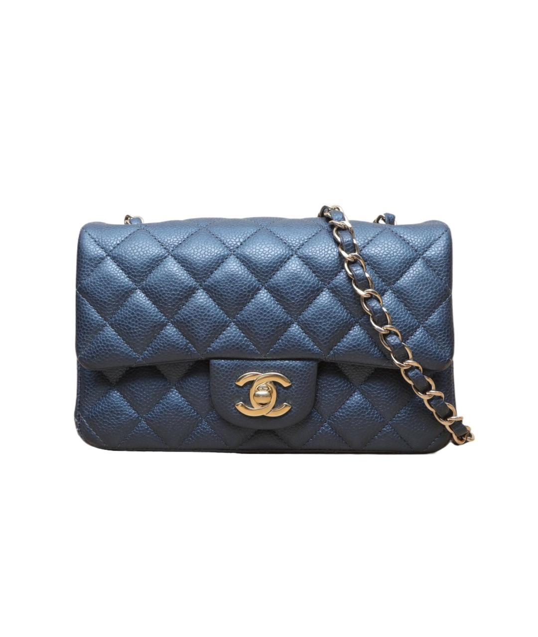 CHANEL Синяя кожаная сумка через плечо, фото 1