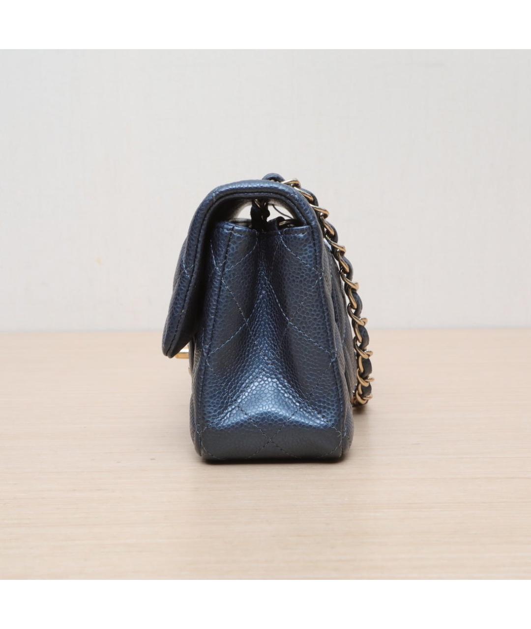 CHANEL Синяя кожаная сумка через плечо, фото 5