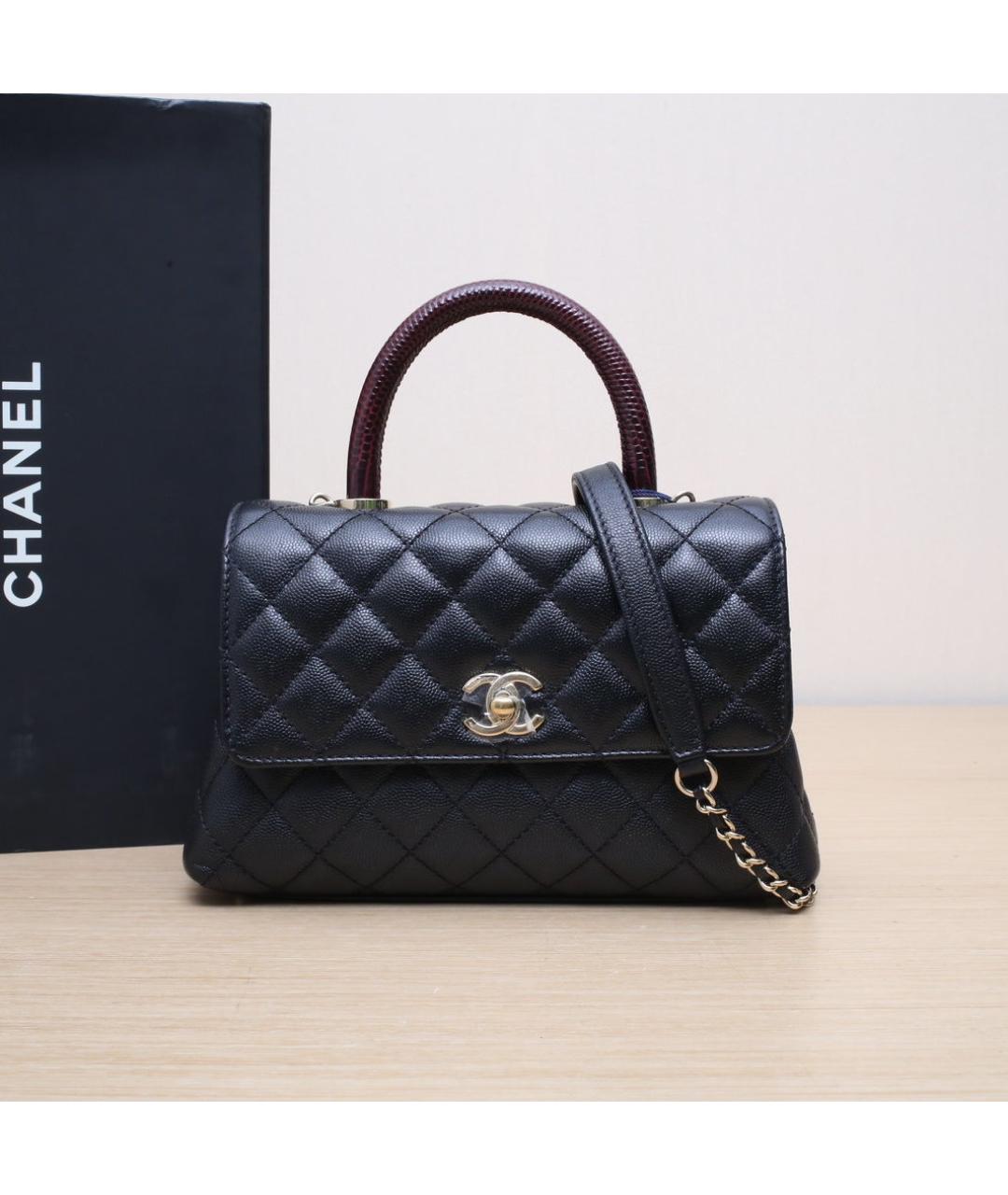 CHANEL Черная кожаная сумка через плечо, фото 2