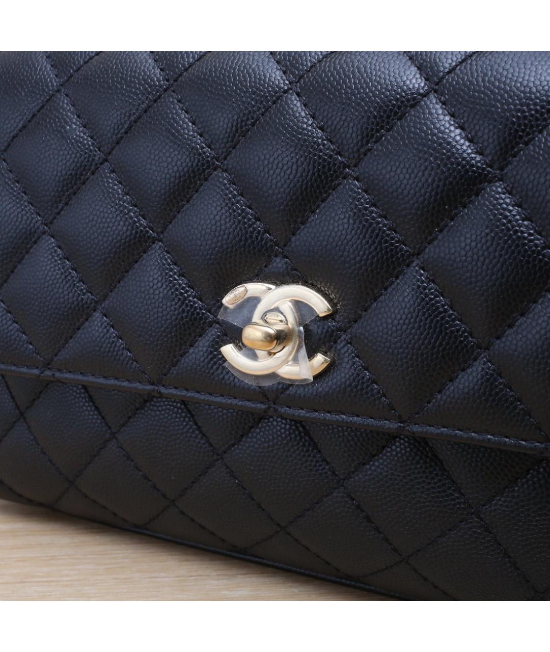 CHANEL Черная кожаная сумка через плечо, фото 8