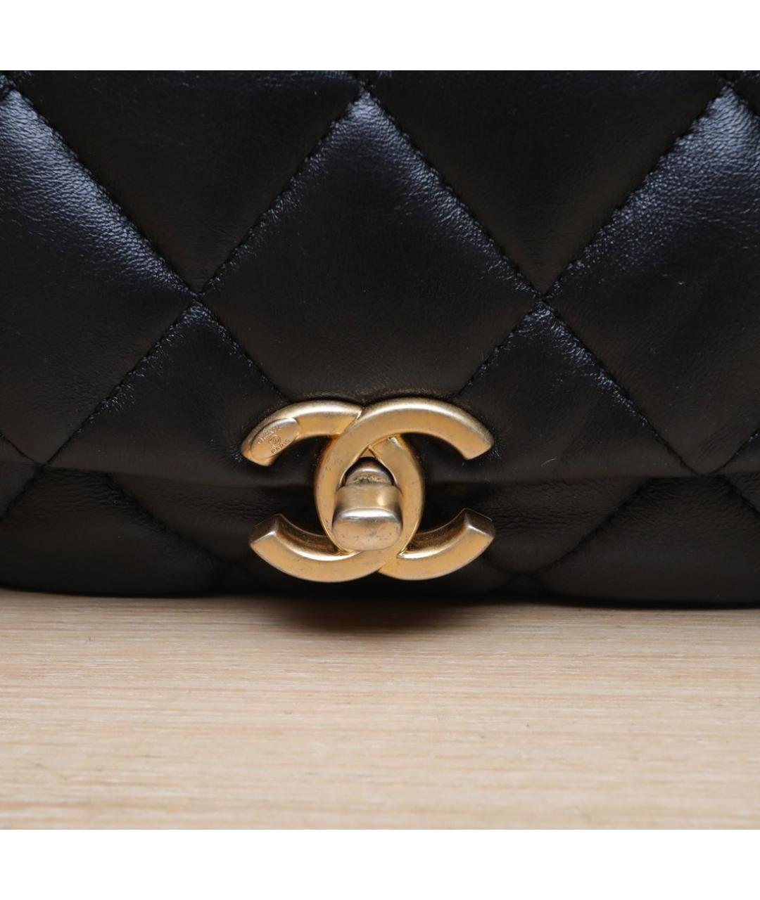 CHANEL Черная кожаная сумка через плечо, фото 8