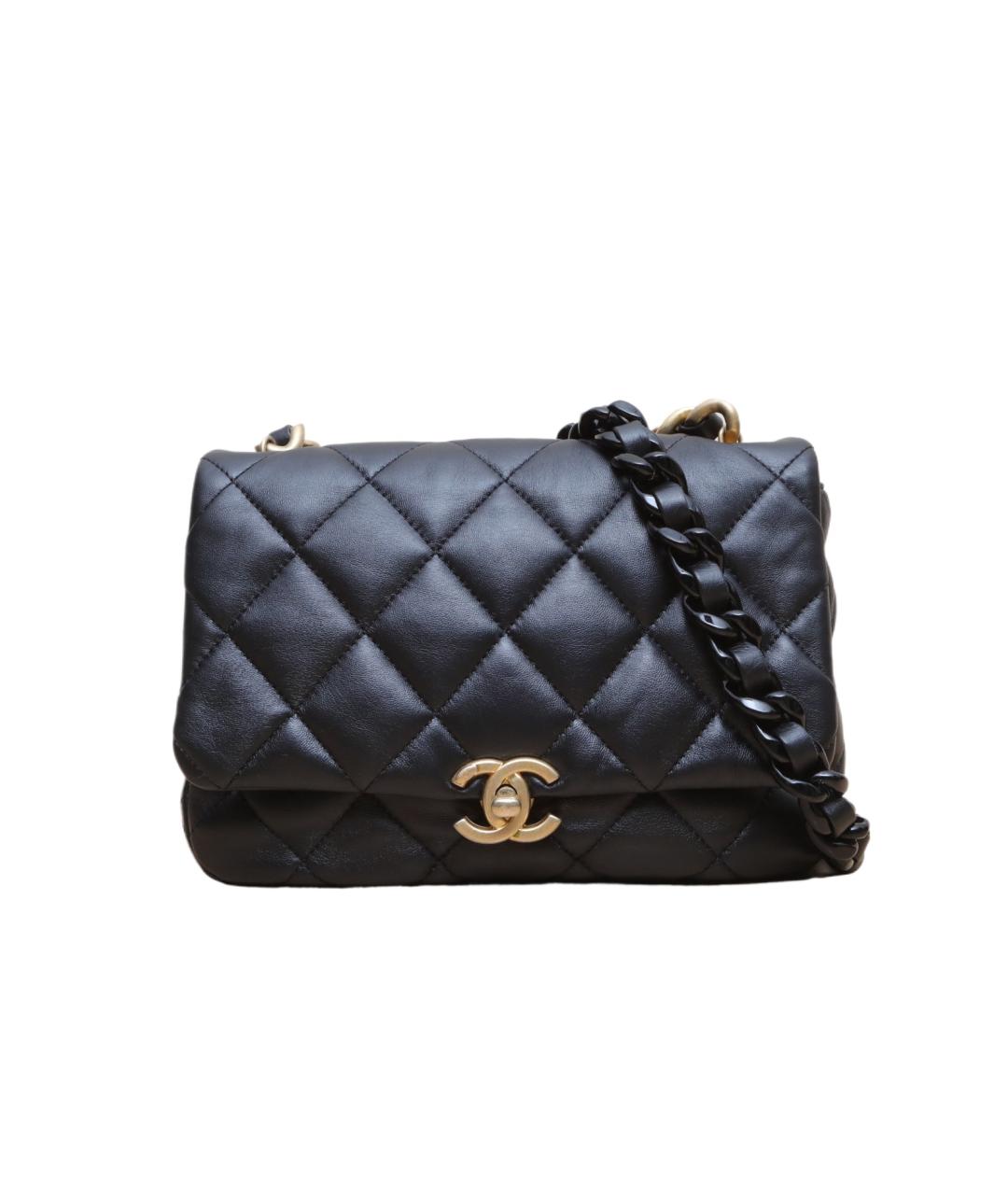CHANEL Черная кожаная сумка через плечо, фото 1