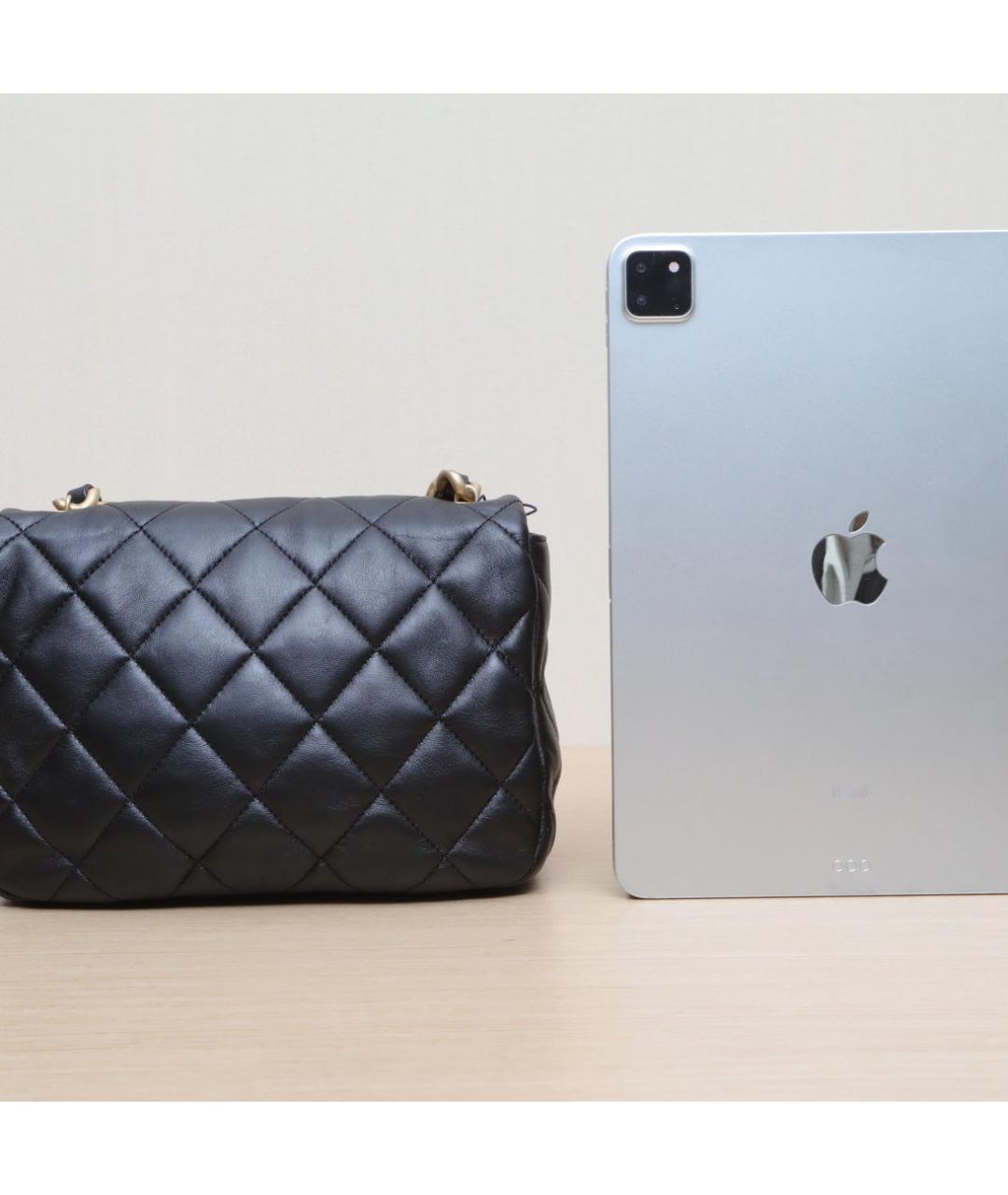 CHANEL Черная кожаная сумка через плечо, фото 7