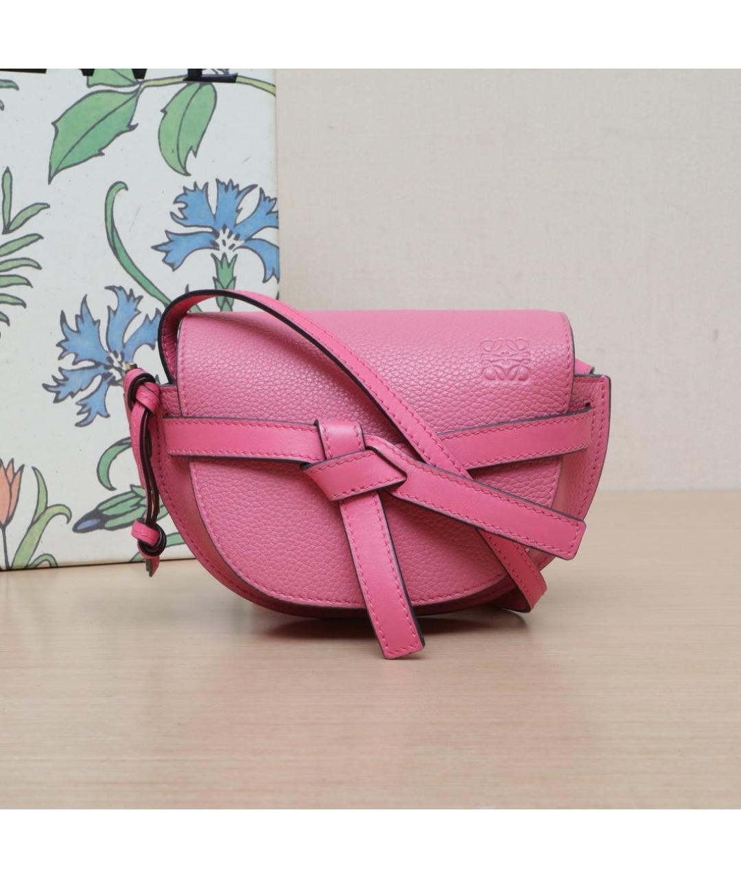 LOEWE Розовая кожаная сумка через плечо, фото 2
