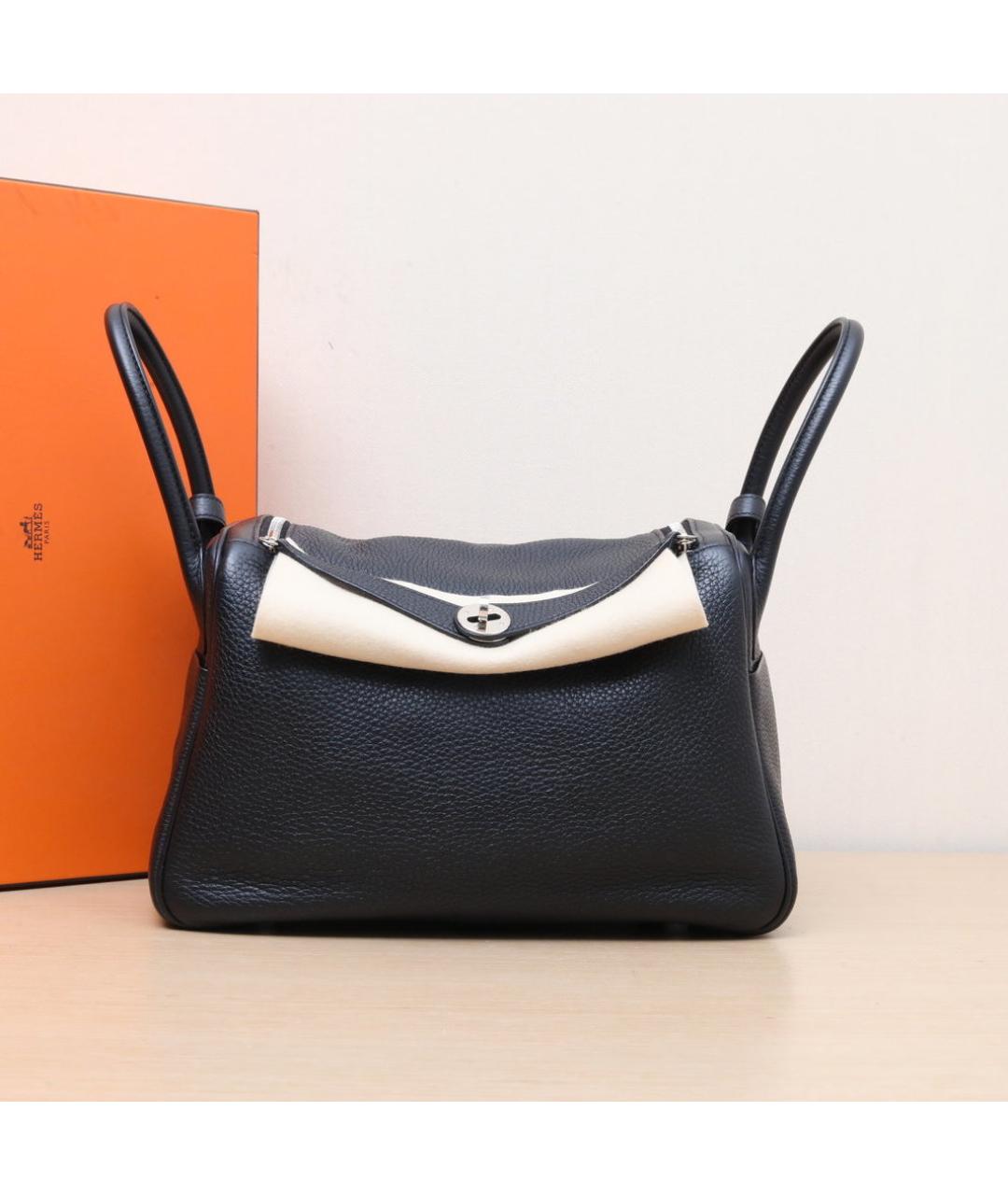 HERMES Черная кожаная сумка через плечо, фото 2