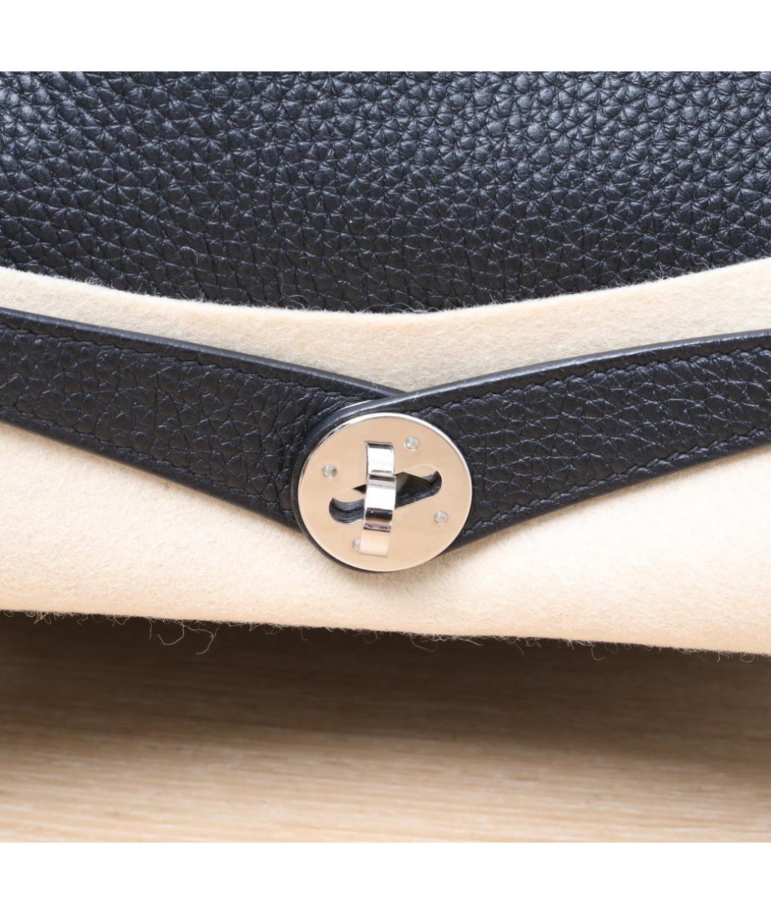 HERMES Черная кожаная сумка через плечо, фото 8