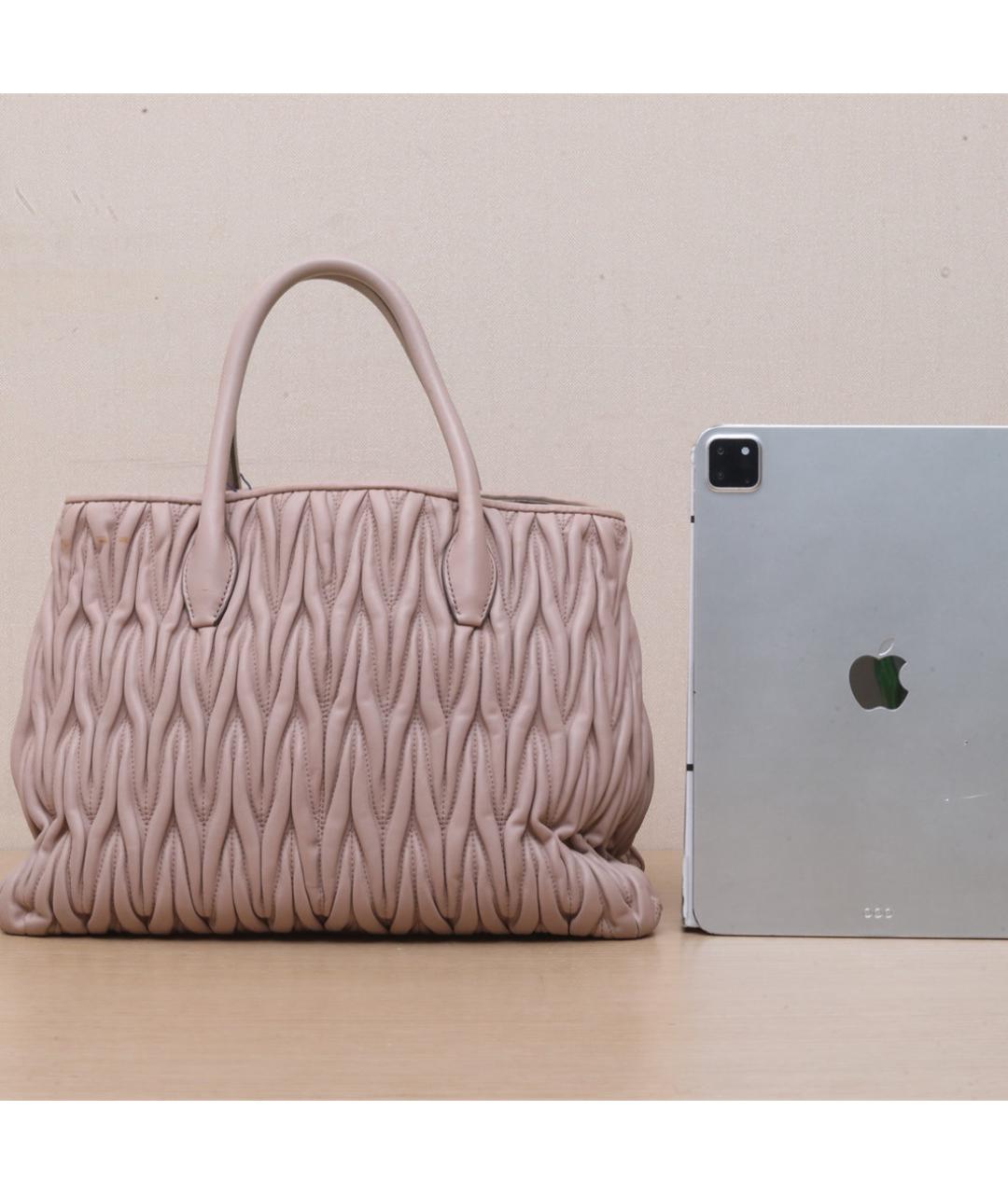 MIU MIU Розовая кожаная сумка через плечо, фото 7