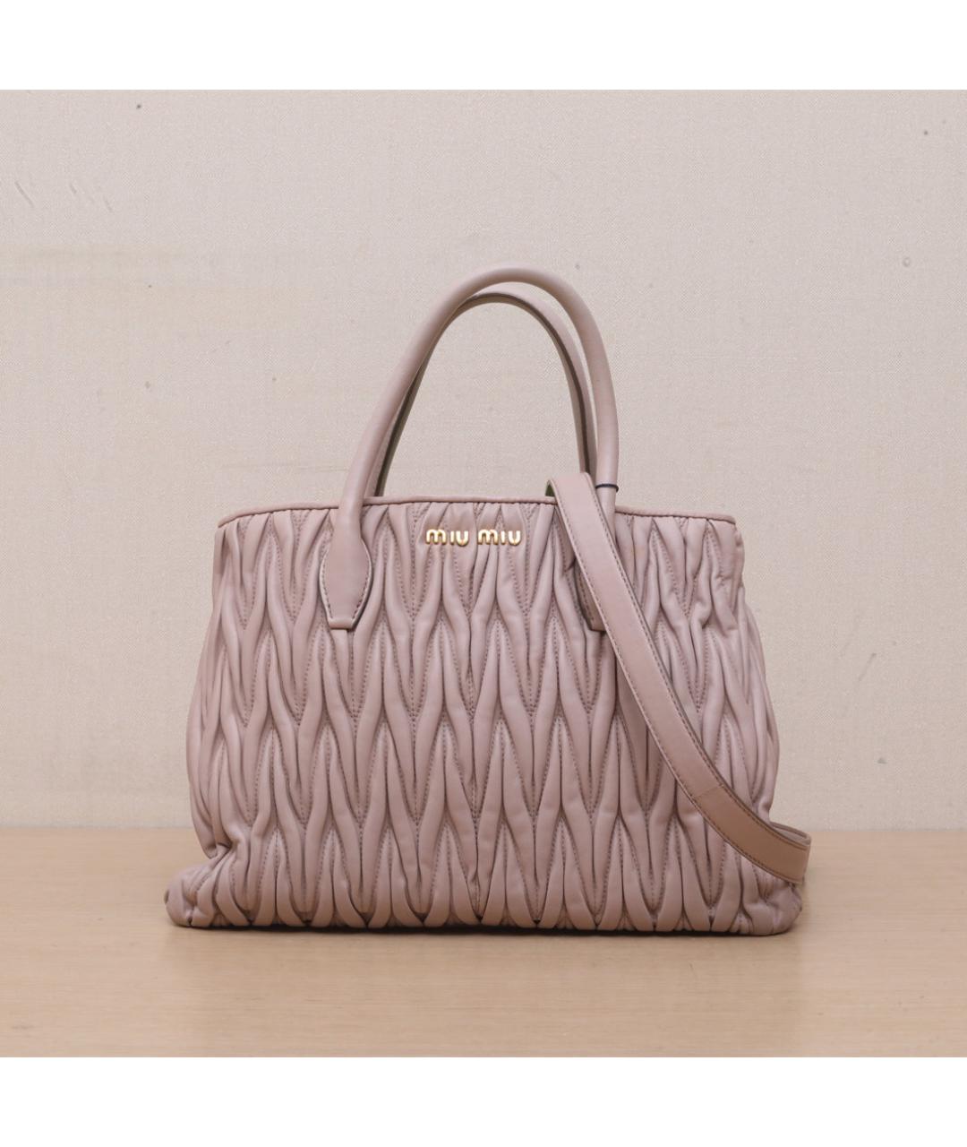 MIU MIU Розовая кожаная сумка через плечо, фото 2