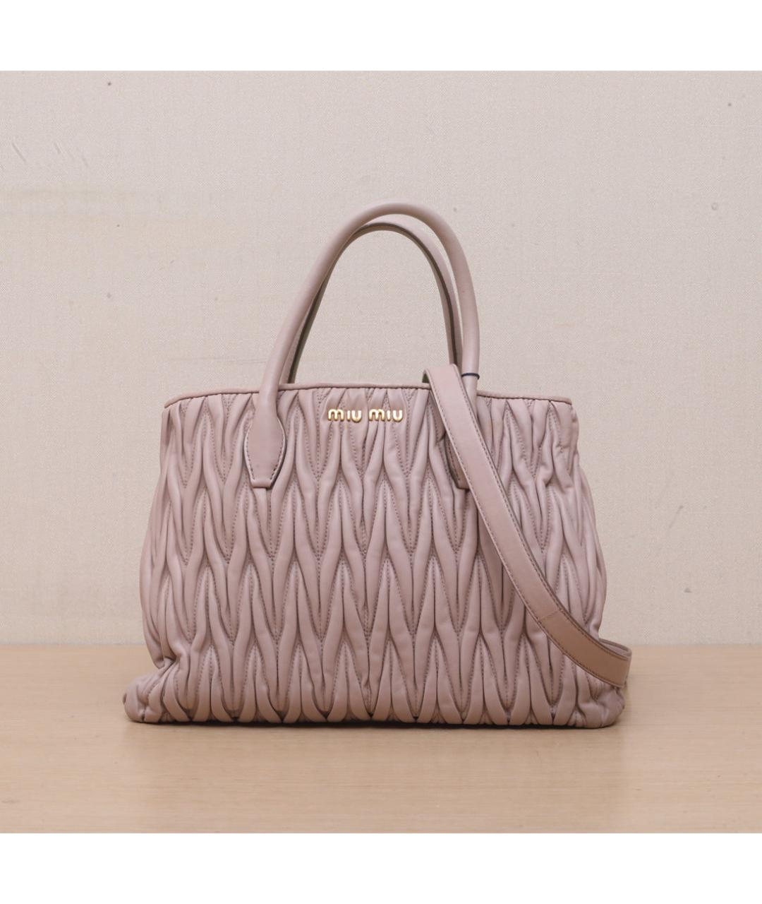 MIU MIU Розовая кожаная сумка через плечо, фото 3