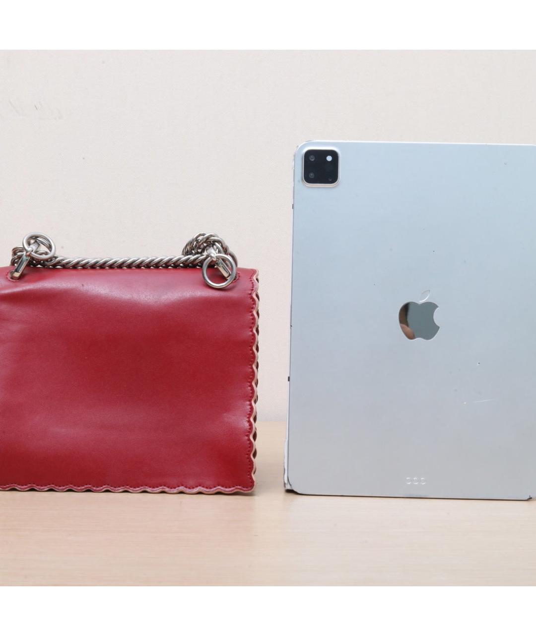 FENDI Красная кожаная сумка через плечо, фото 6