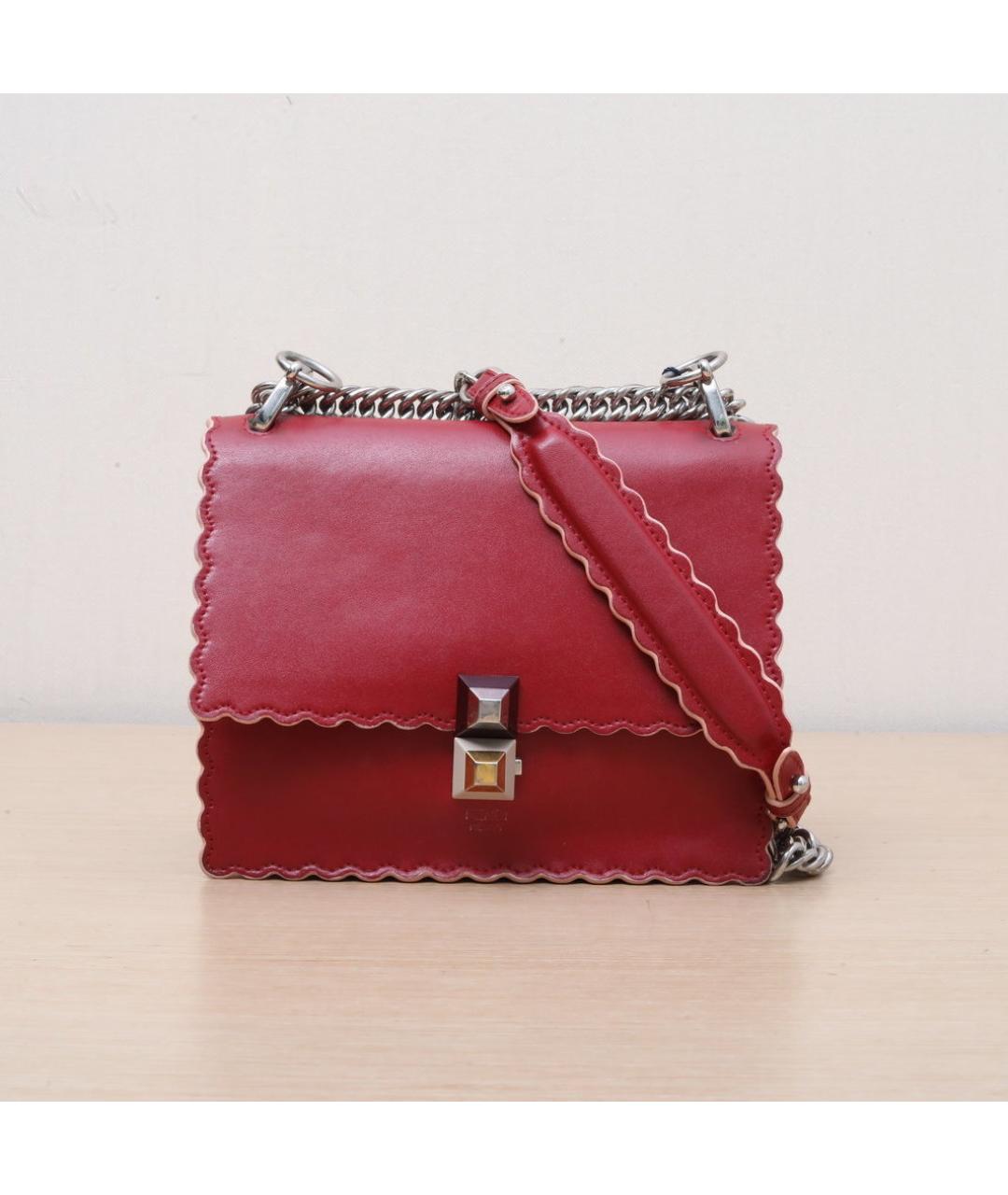 FENDI Красная кожаная сумка через плечо, фото 3
