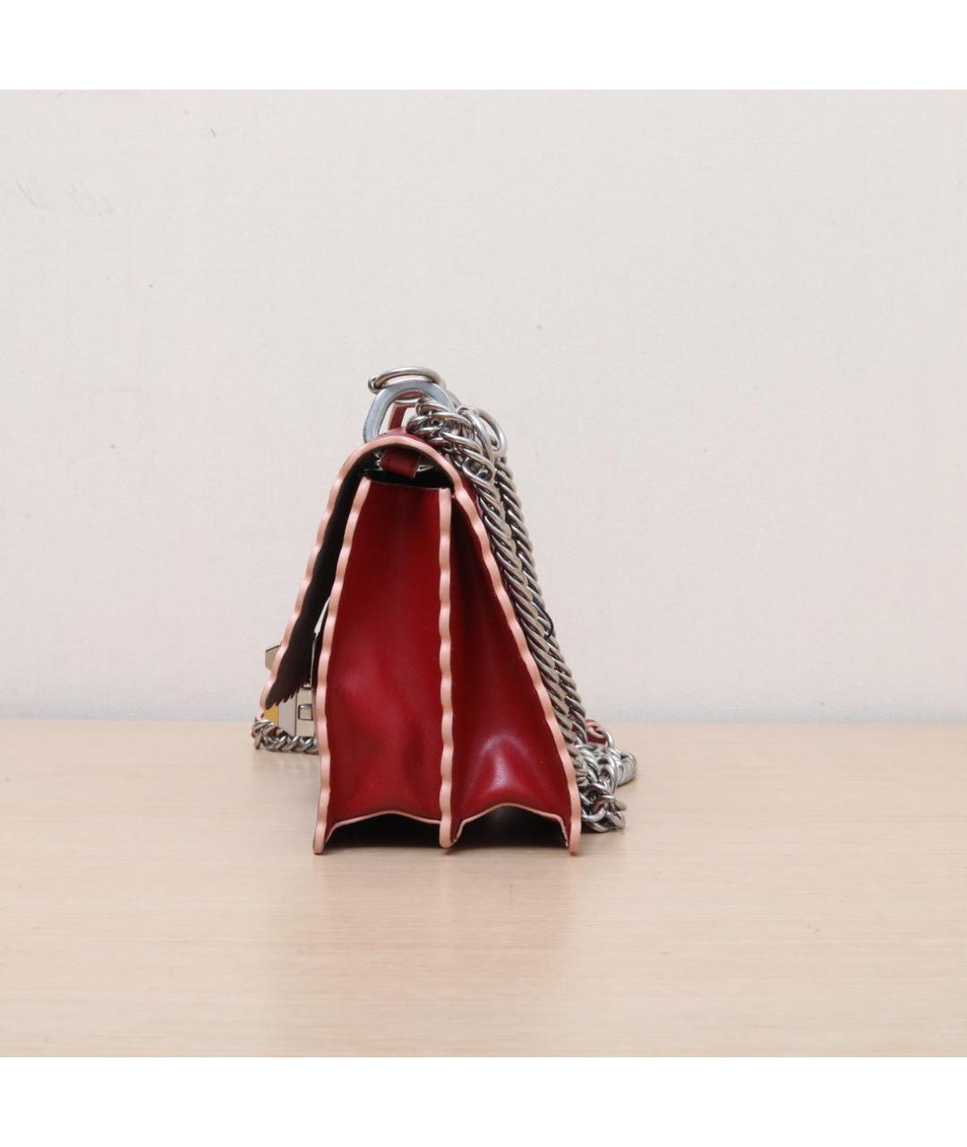 FENDI Красная кожаная сумка через плечо, фото 4