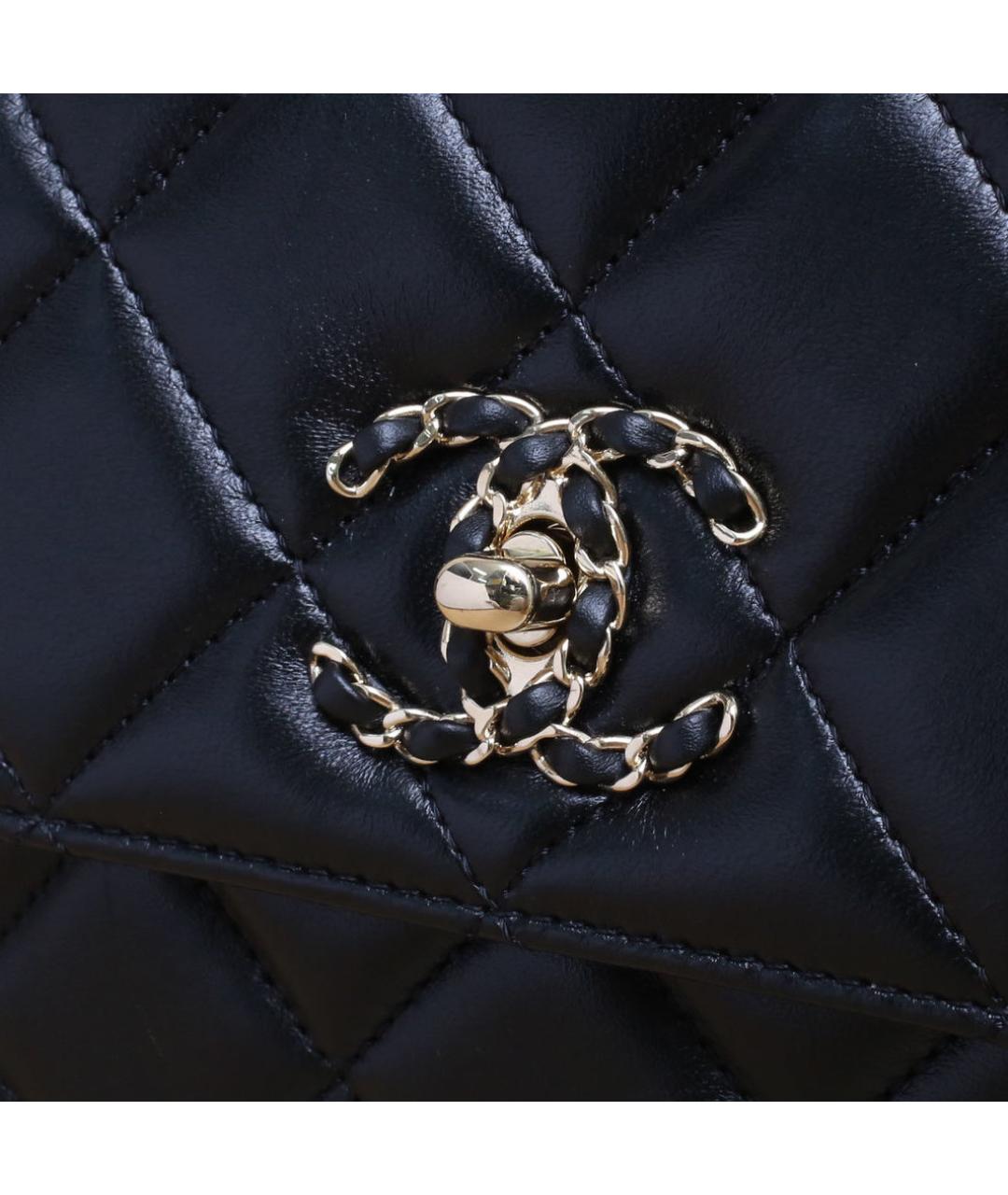 CHANEL Черная кожаная сумка через плечо, фото 8