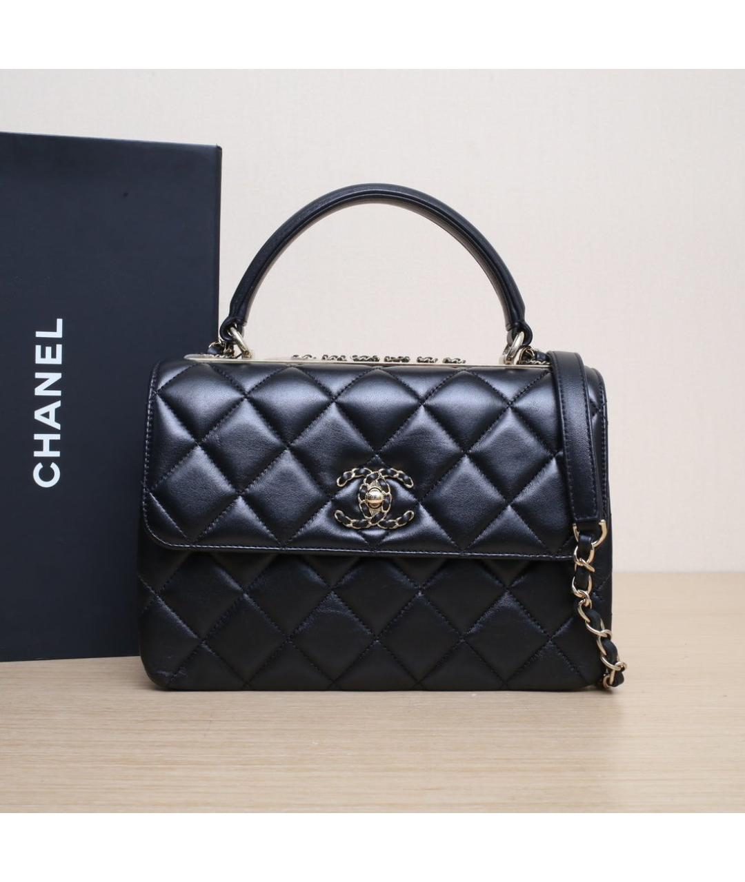 CHANEL Черная кожаная сумка через плечо, фото 2