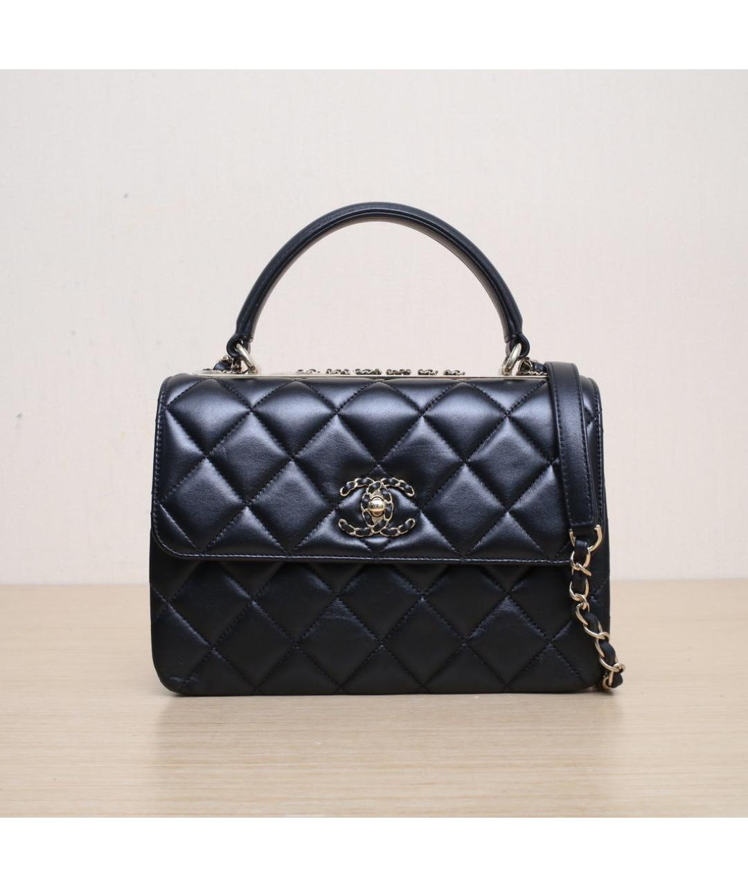 CHANEL Черная кожаная сумка через плечо, фото 3