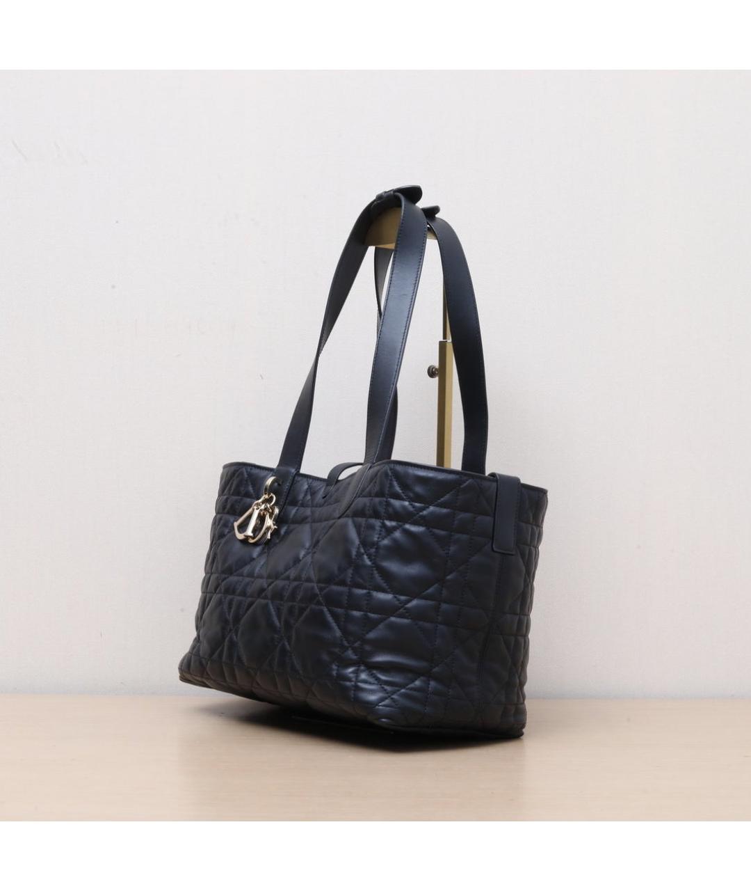 CHRISTIAN DIOR Черная кожаная сумка через плечо, фото 4