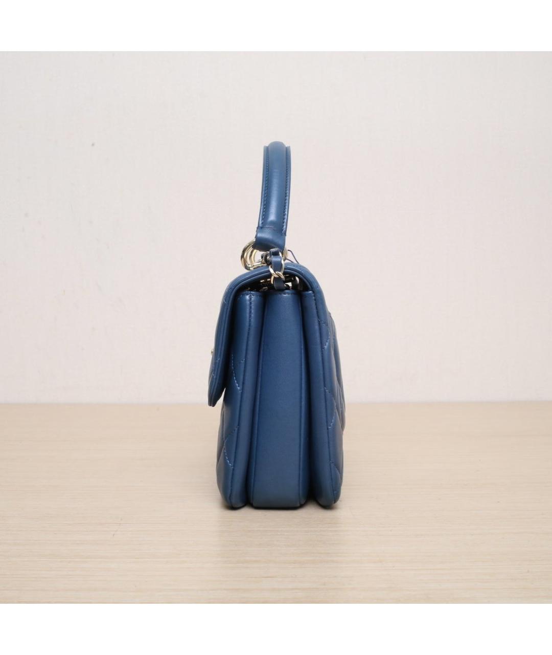 CHANEL Синяя кожаная сумка через плечо, фото 5
