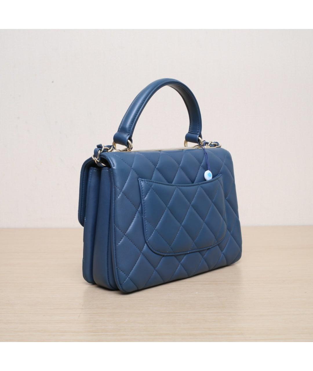 CHANEL Синяя кожаная сумка через плечо, фото 6