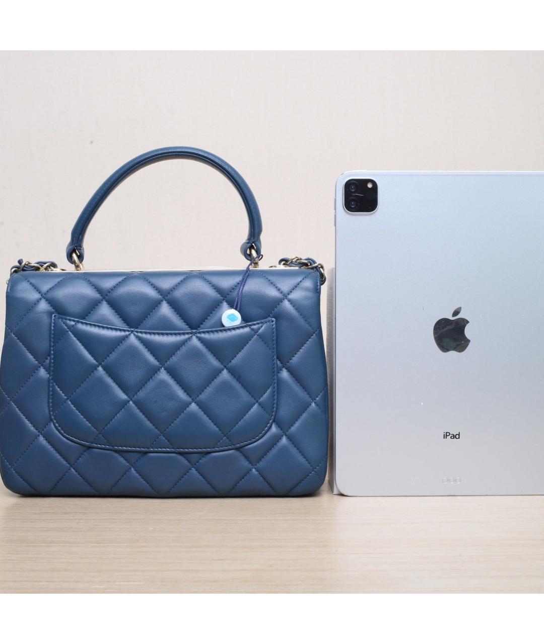 CHANEL Синяя кожаная сумка через плечо, фото 7